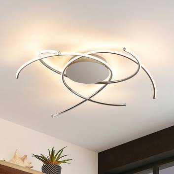 Lindby Yareli LED plafondlamp, zilver
