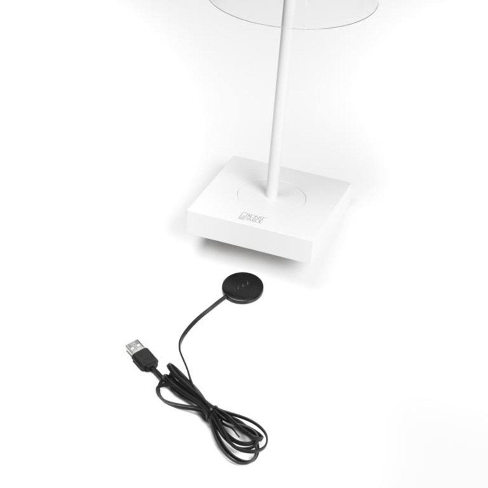 LED-Tischlampe Scilla mit USB, weiß