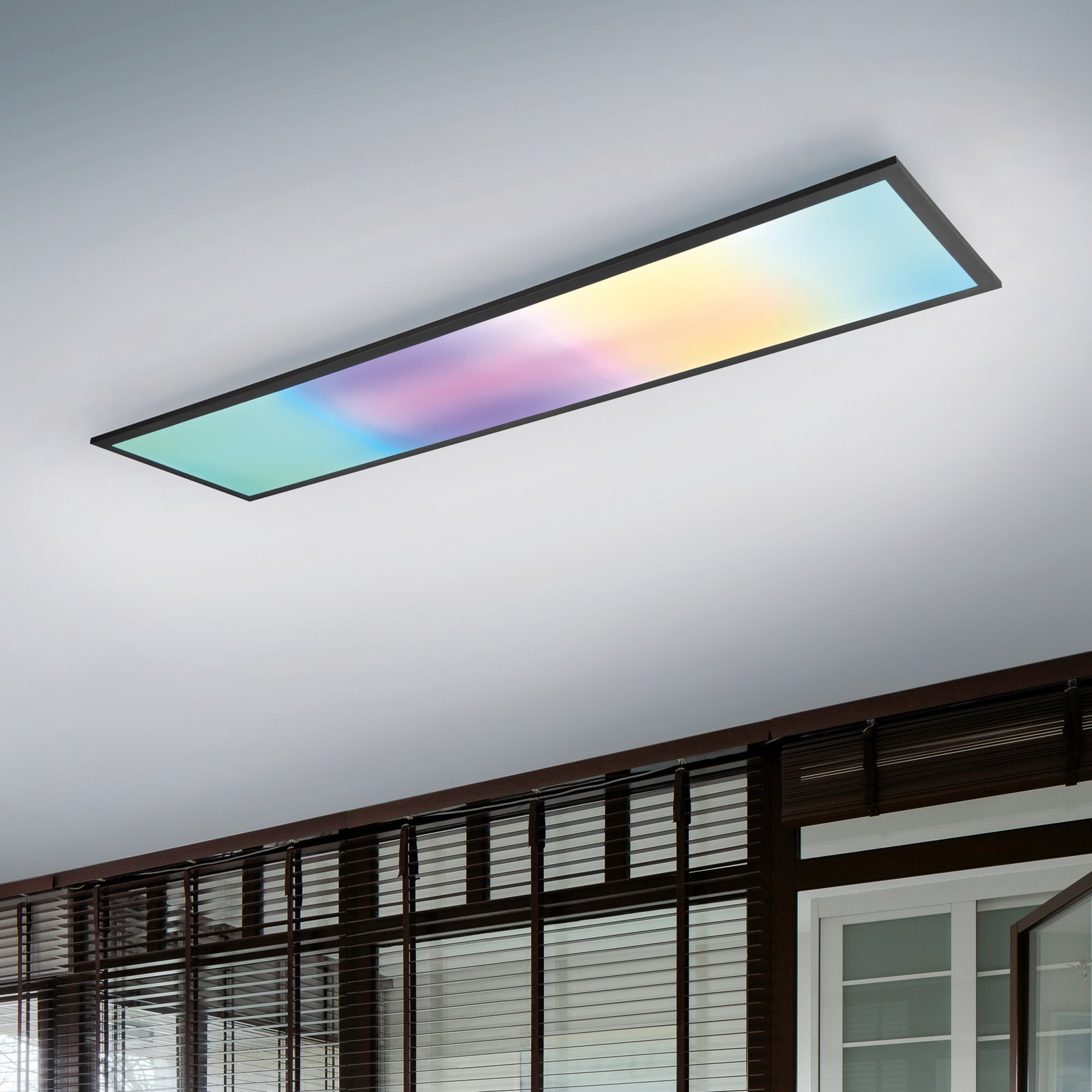 Φωτιστικό οροφής Beta LED, μήκος 119 cm, μαύρο, RGBW, CCT