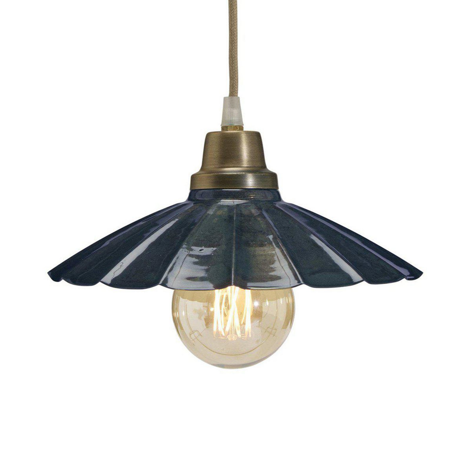 PR Home Hängeleuchte Ester, blau, Ø 24 cm, Stecker, E27