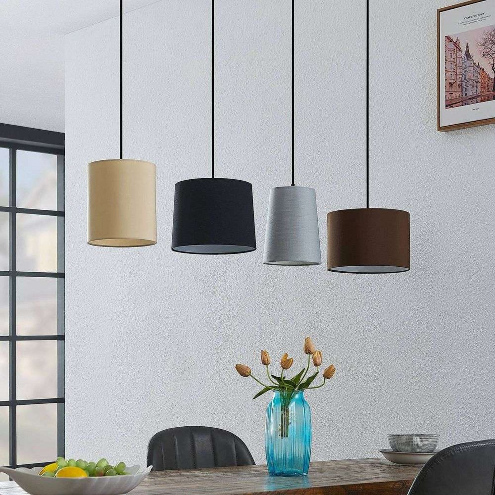 Amilia 4 Lampada a Sospensione Black/Grey/Beige - Lindby