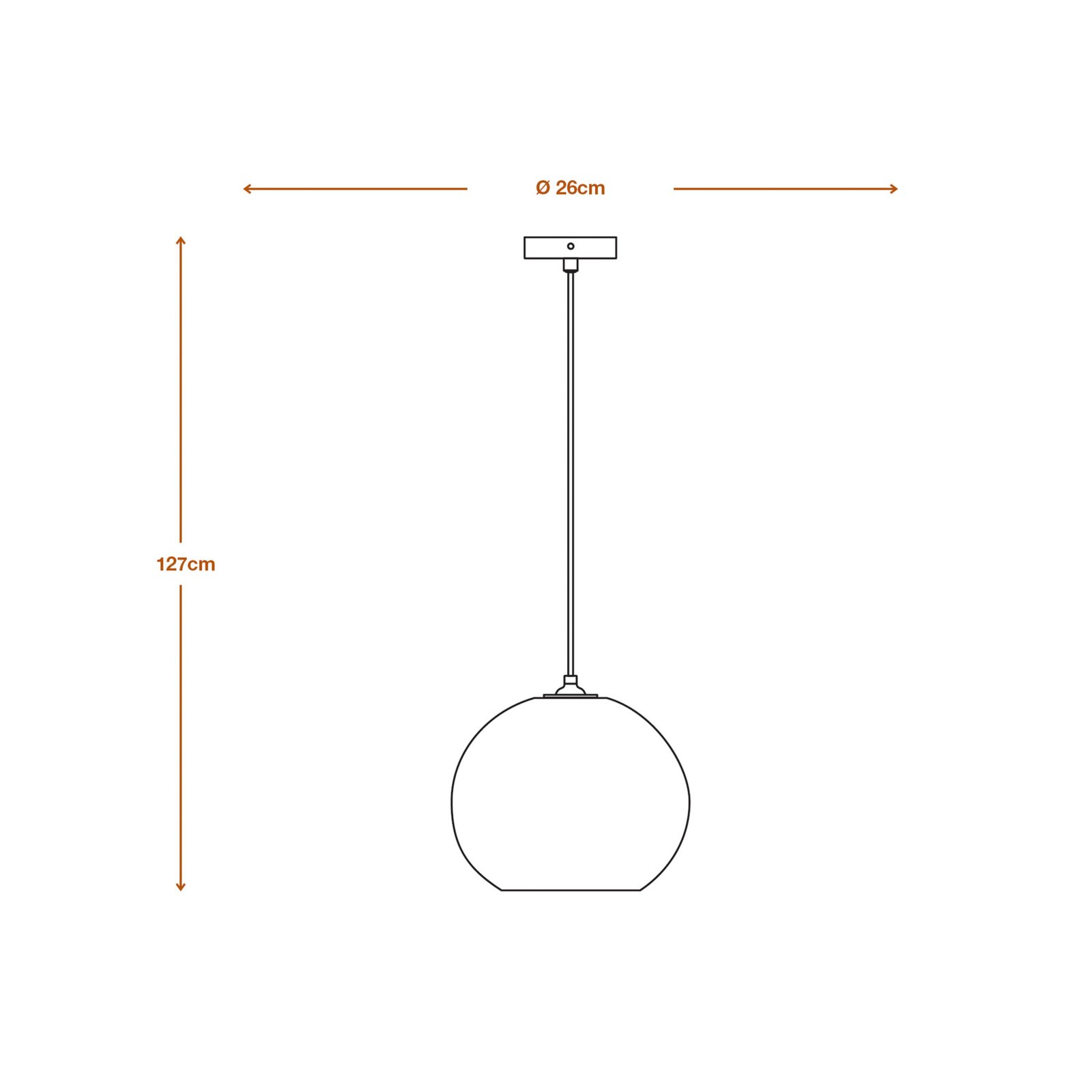 LEDVANCE pakabinamas šviestuvas Rutulys, Ø 26 cm, rudos spalvos, gofruotas