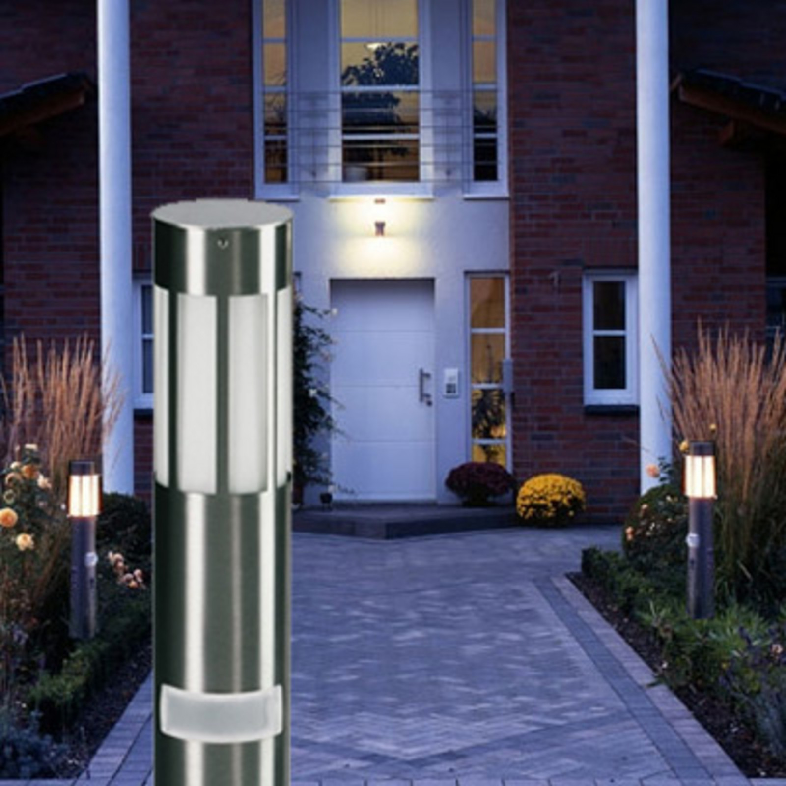 Albert Leuchten Bornă luminoasă 475 oțel inoxidabil înălțime 90 cm senzor de mișcare - Modern - oțel inoxidabil alb - Metal