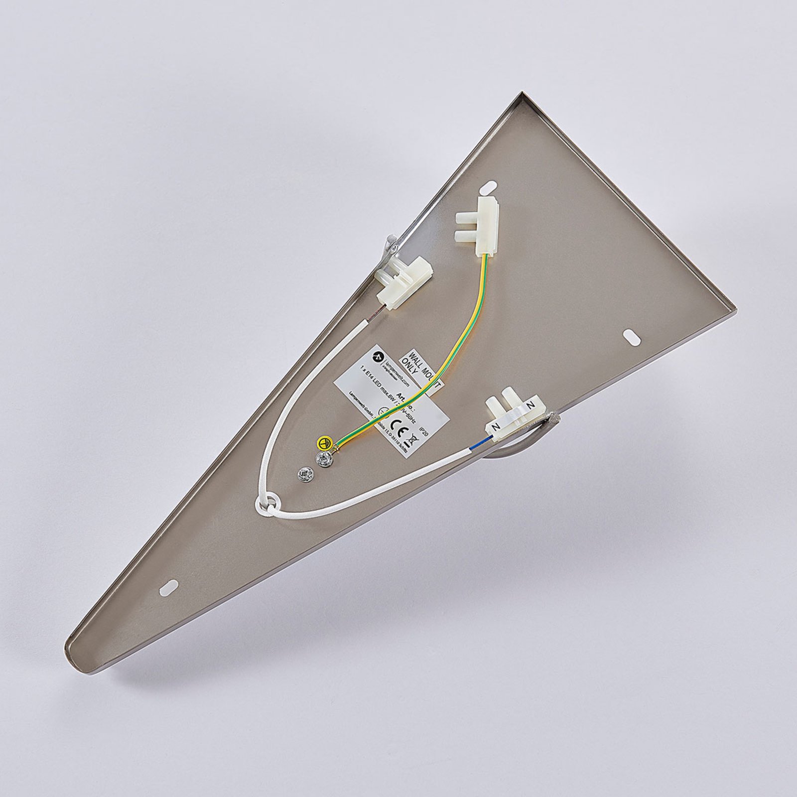 LED-Wandleuchte Melek Opalglas Lampenwelt Metalldekor E14 LED Wohnzimmer Flur 