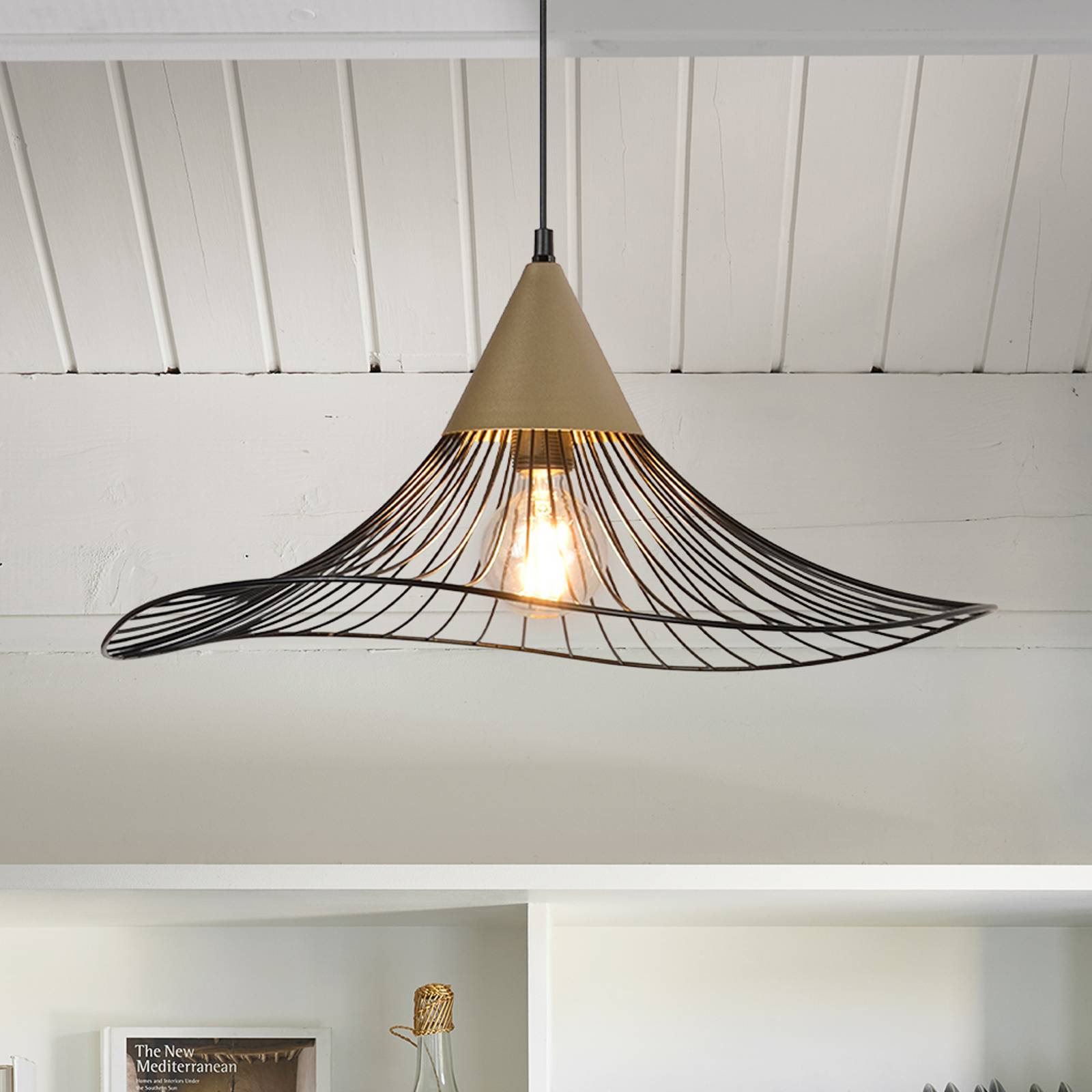 COREP Suspension Lizzie, noir/couleur laiton, Ø 60 cm, métal