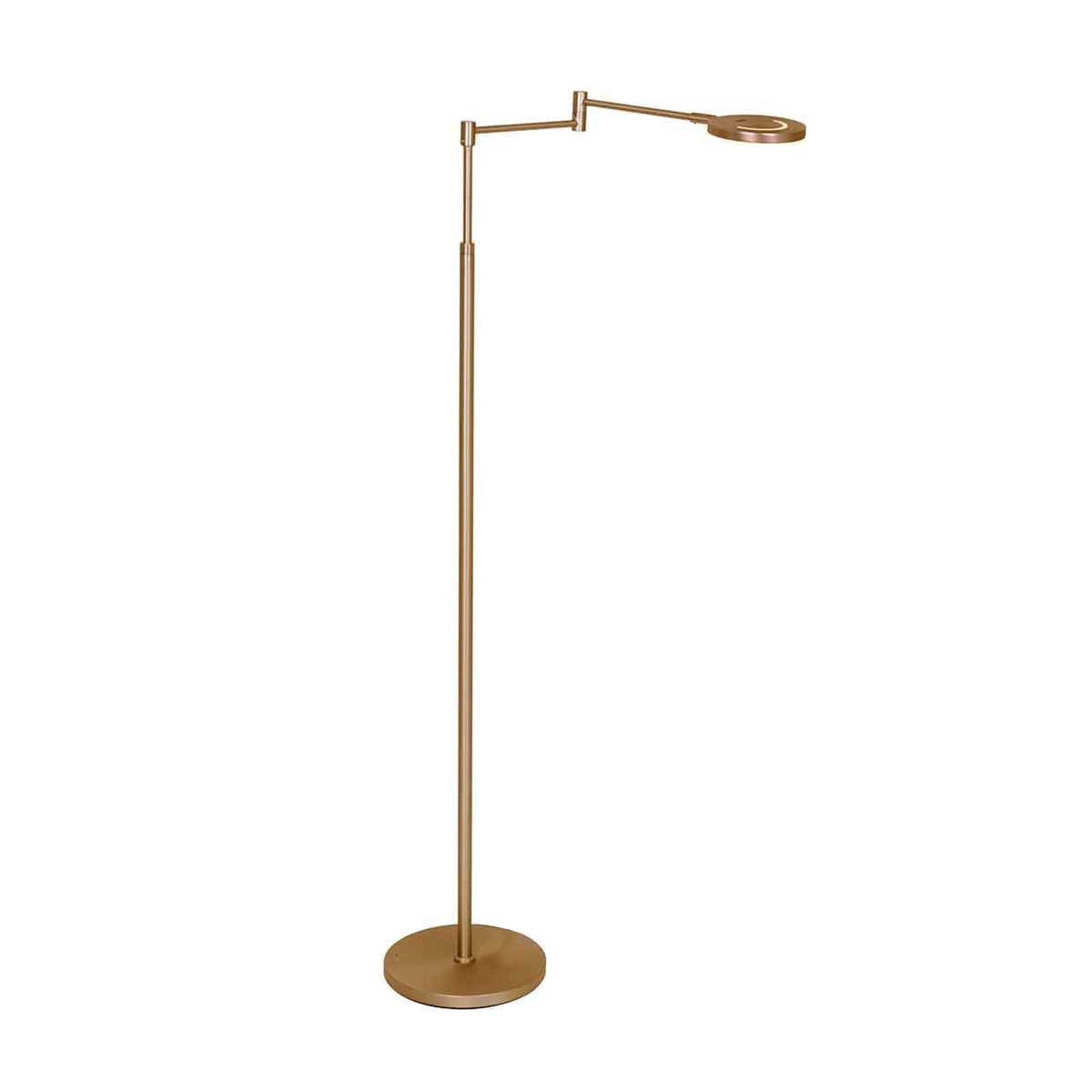 Lampe sur pied LED rechargeable Soleil bronze brossé, métal, variateur