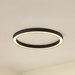 Lucande LED lubų šviestuvas Neor, juodas, Ø 60 cm, CCT, reguliuojamas