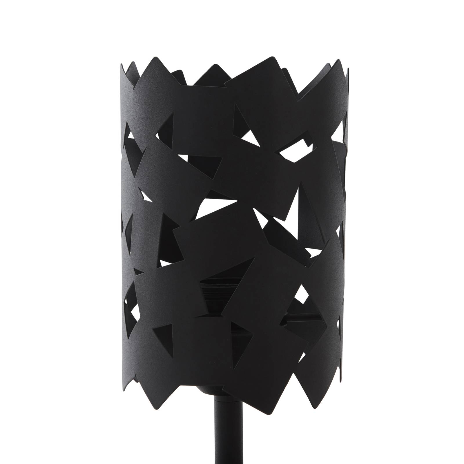 Lampa stołowa Lucande Aeloria, czarna, żelazo, Ø 12 cm, E27