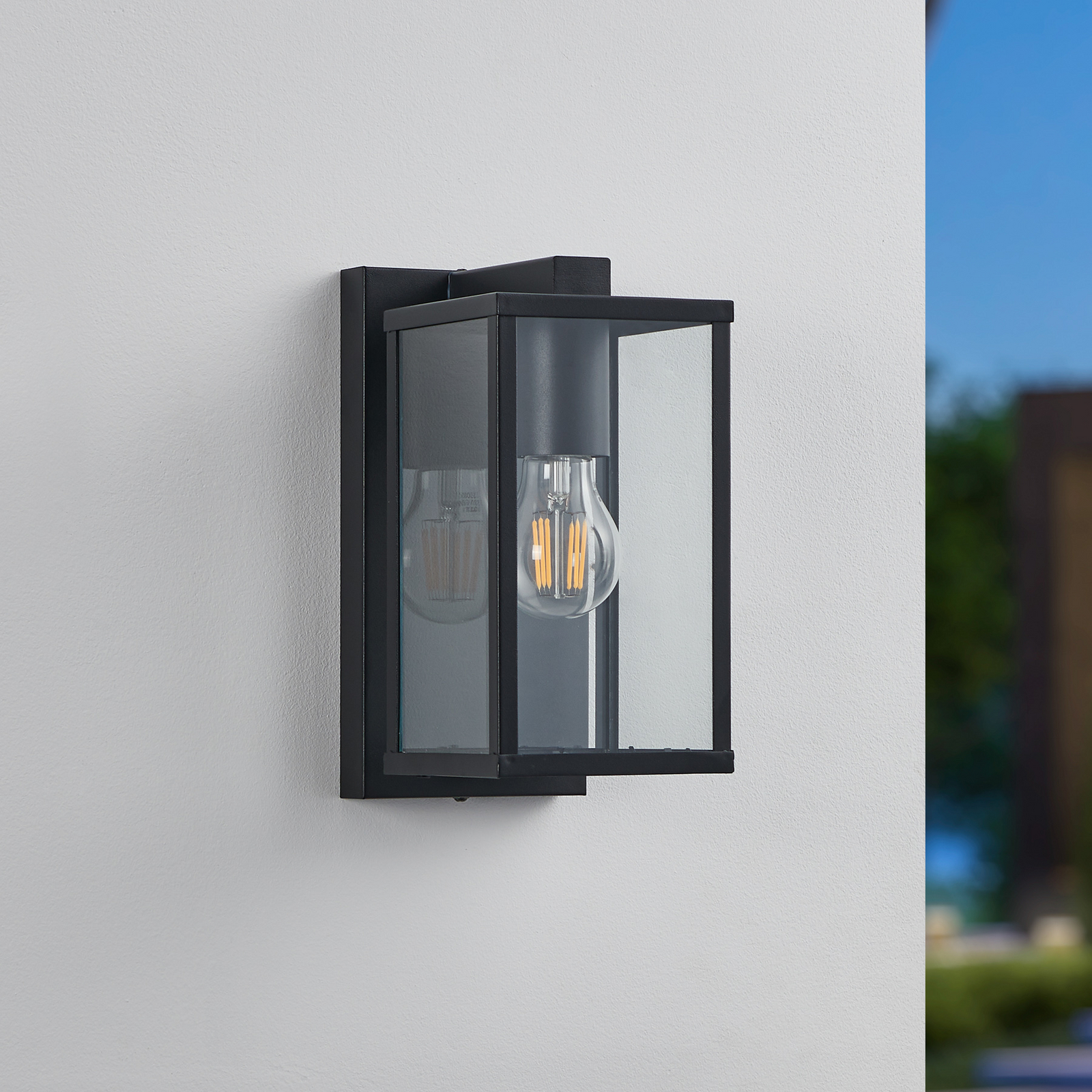 EGLO Budrone buitenwandlamp, zwart/helder