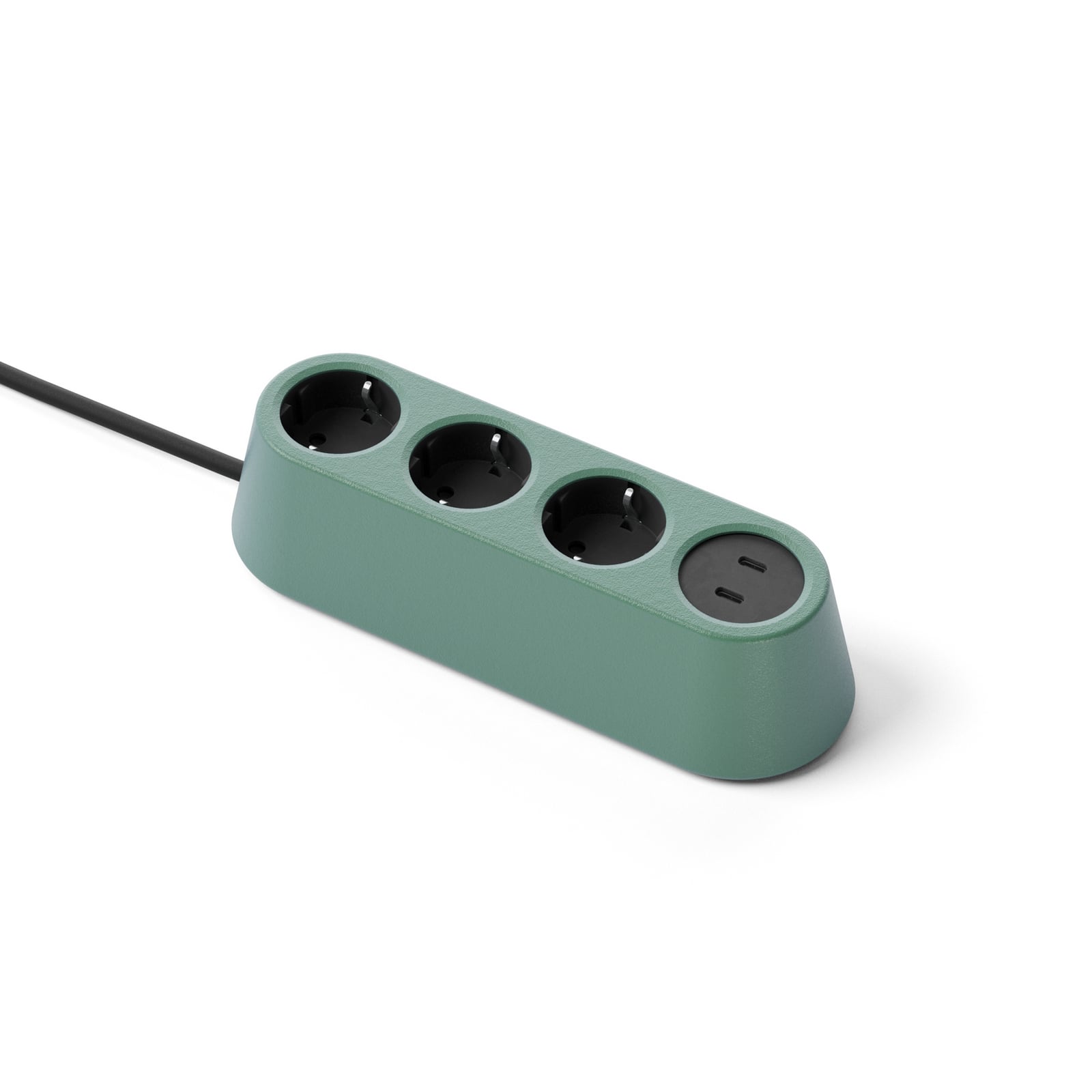 Prise NOMAD BLOCK verte 3x type F + USB - Forming Function Prise NOMAD BLOCK verte 3x type F + USB - Forming Function