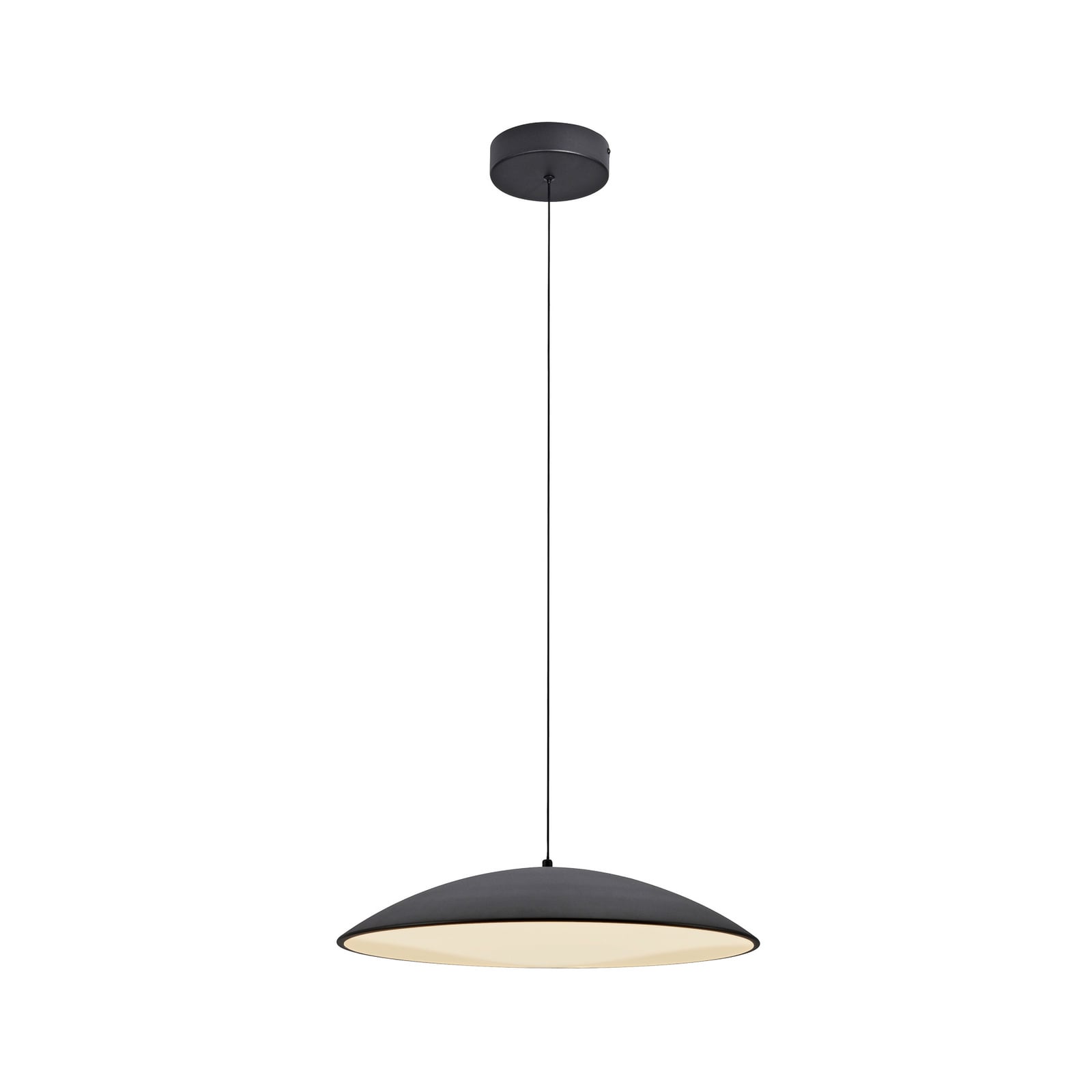 LED viseća svjetiljka LENTE, crna, Ø 50 cm, metal, s prigušivačem