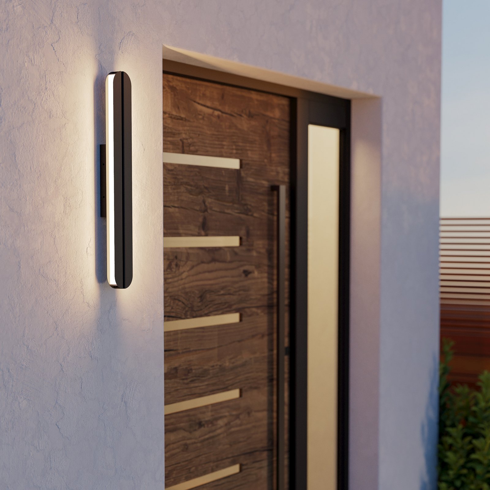 LED vanjska zidna svjetiljka Vascella, crna, duljina 60 cm, metalna