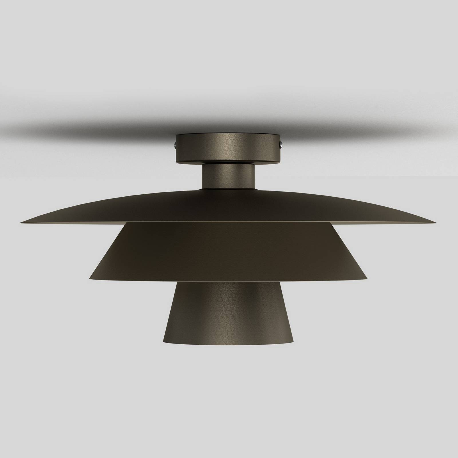 Lampa sufitowa Plato, tytan, metal, Ø 38 cm, E27