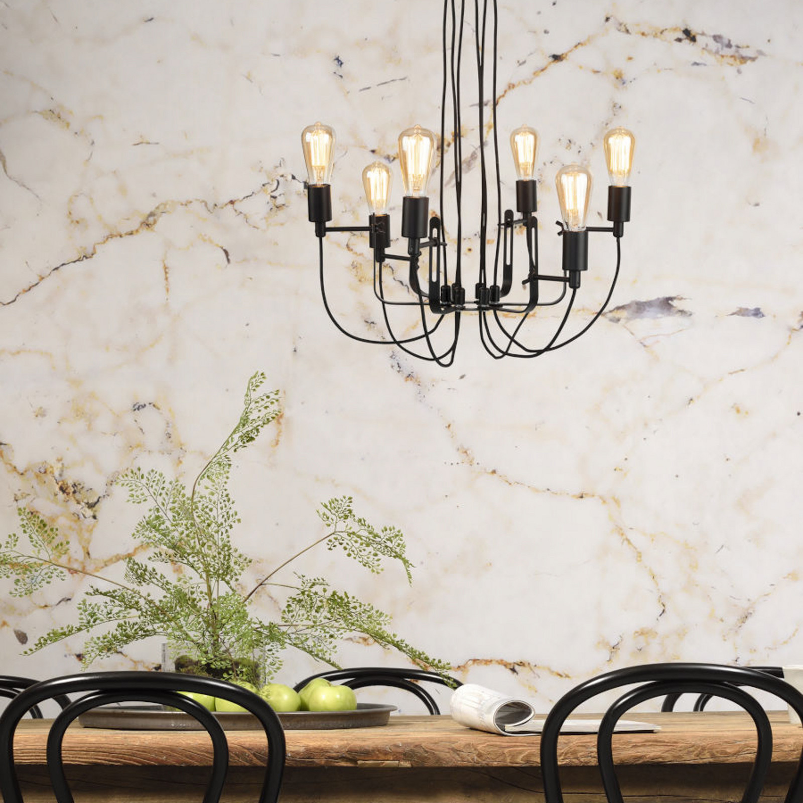 ITS ABOUT ROMI Candelabru Seattle 6 becuri - Hol - modern - negru - Metal