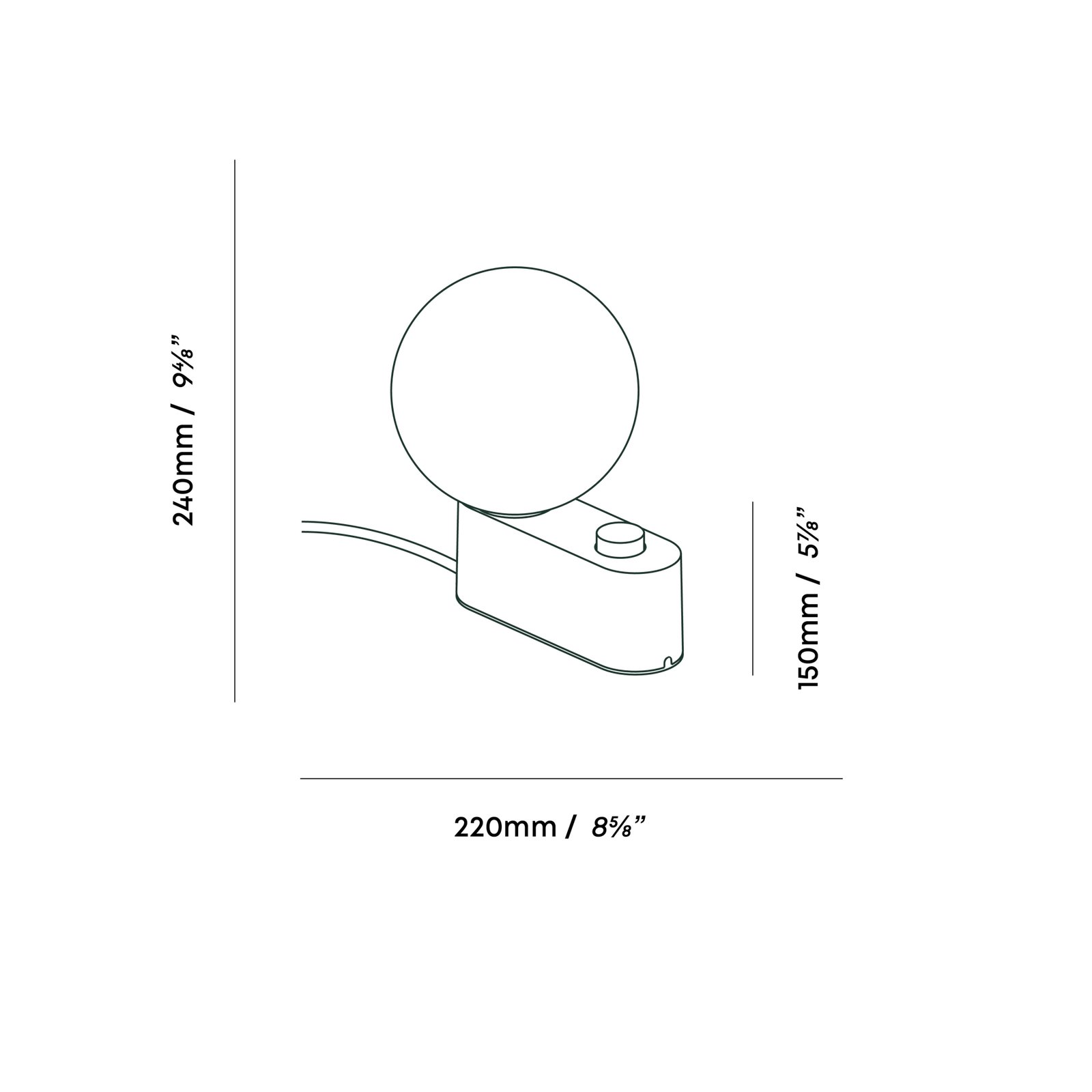 Alumina Tischleuchte Sapphire w/Sphere IV - Tala