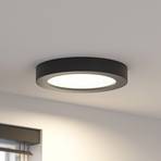 Prios Edwina LED stropné svietidlo, čierne, CCT, 22,6 cm