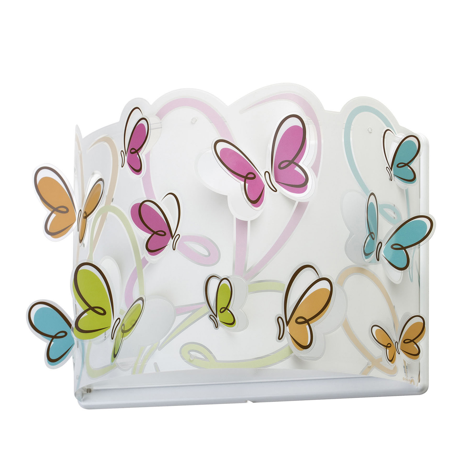 Butterfly children's wall light with cable and plug