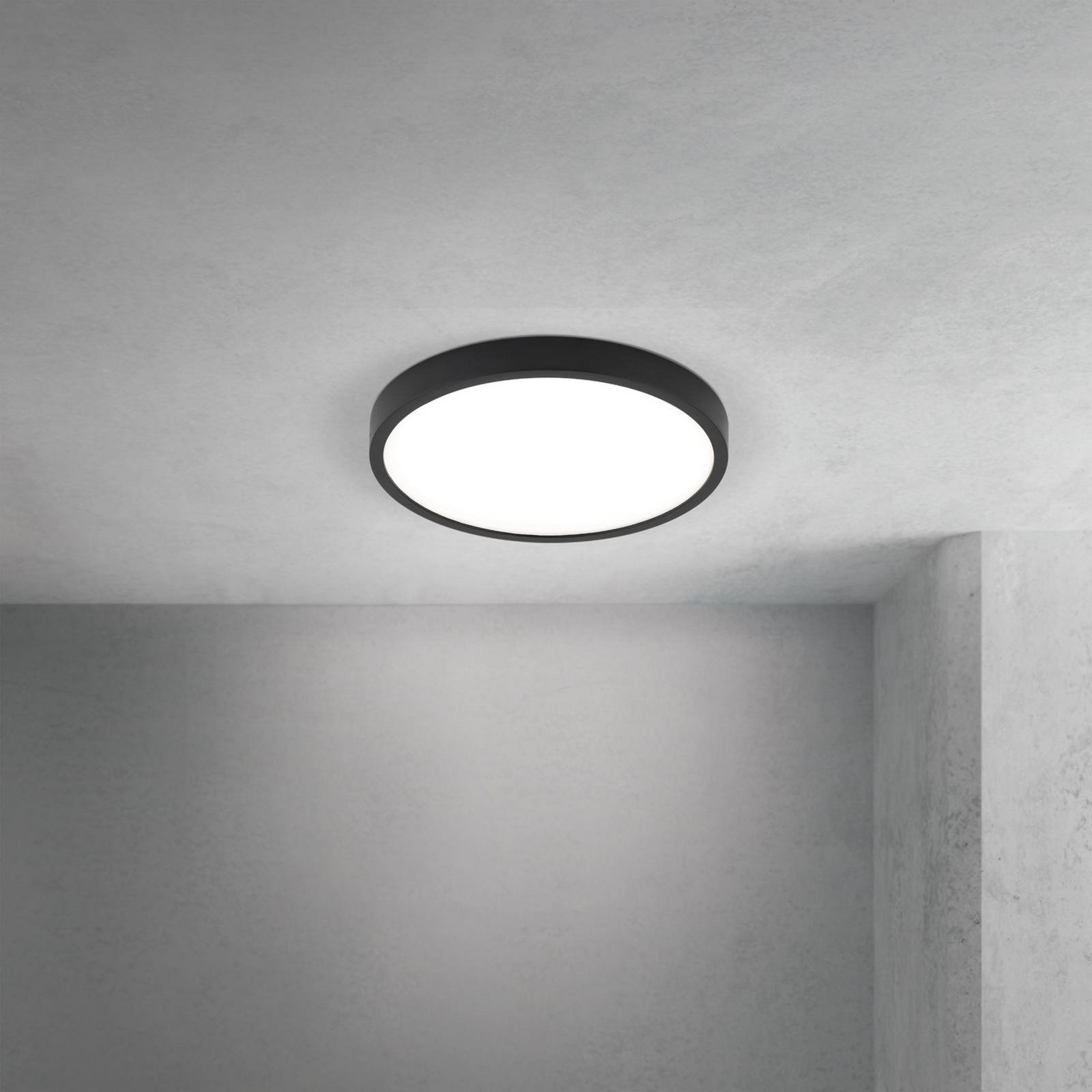 LED ceiling lamp Disc, black Ø 24 cm, CCT metal/plastic LED ceiling lamp Disc, black Ø 24 cm, CCT metal/plastic