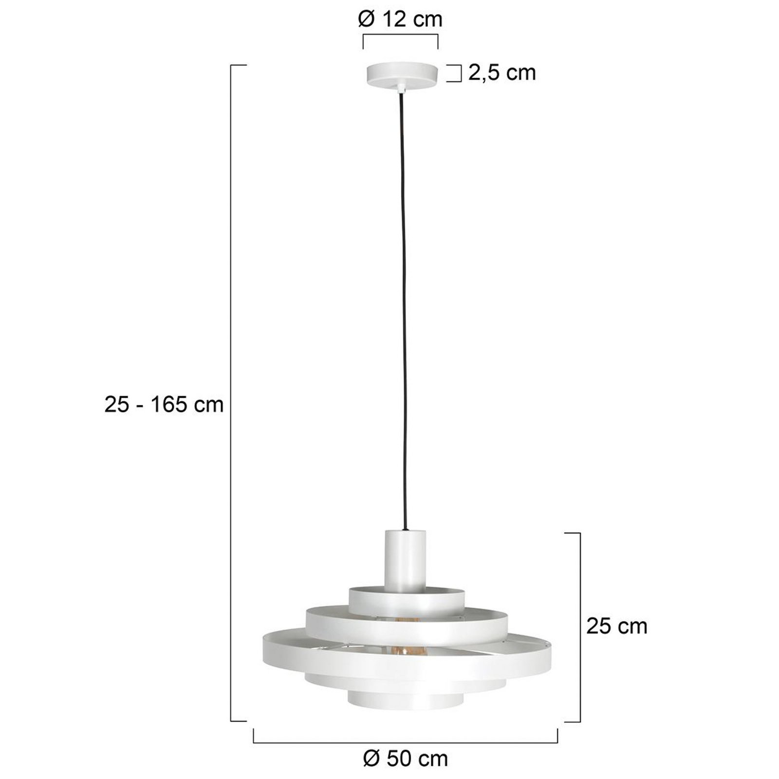 Hängeleuchte Halo Cirque, weiß, Metall, Ø 50 cm, E27