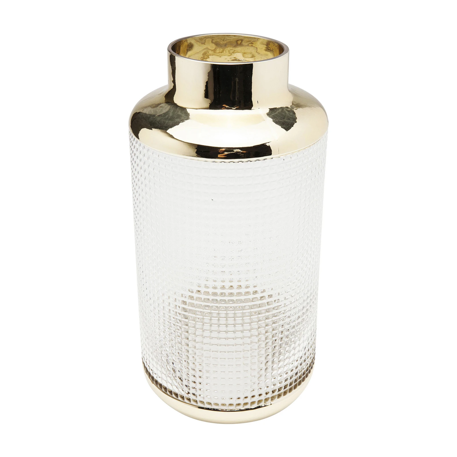 KARE Vaas LA Noble, hoogte 30 cm, glas, goud/helder, handgemaakt