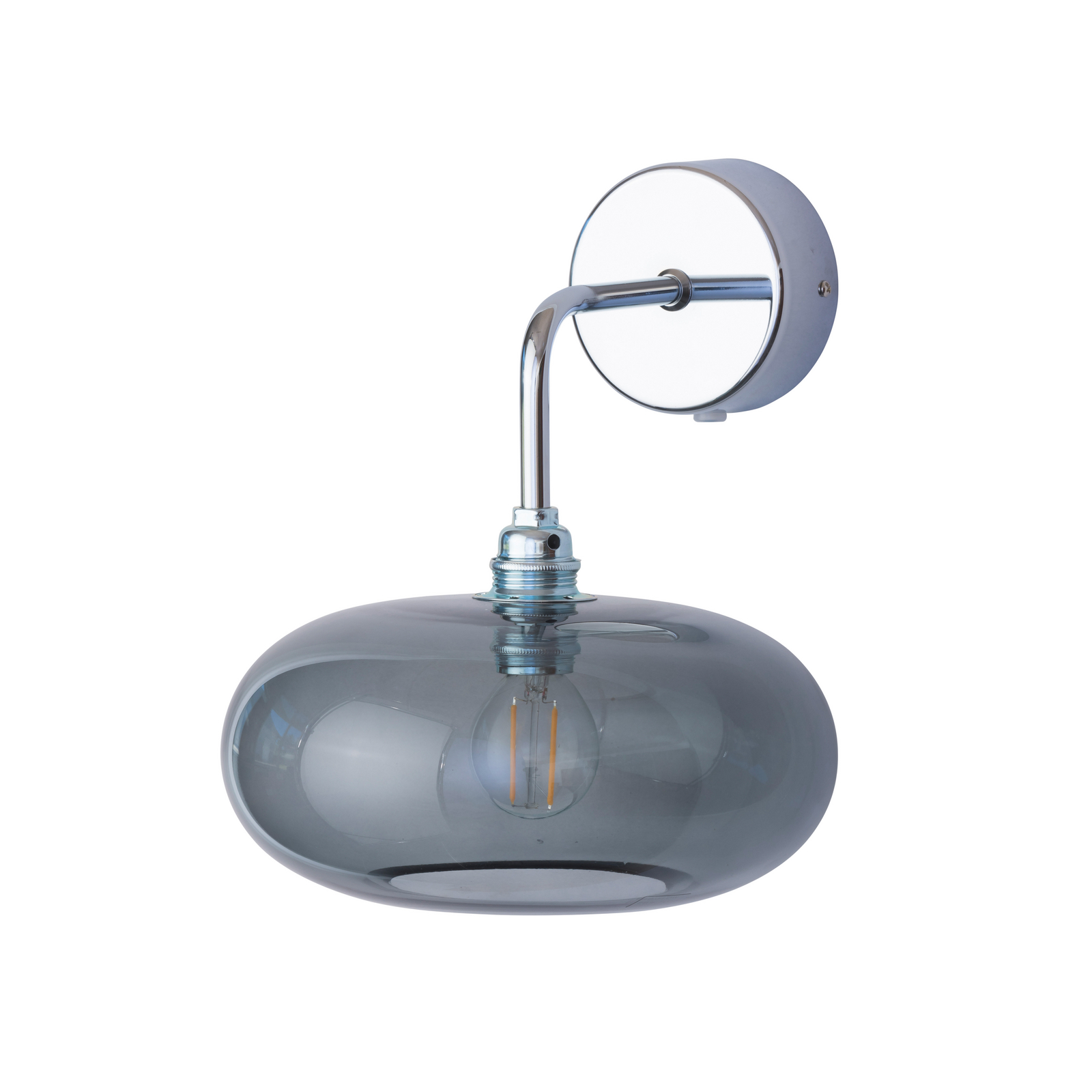 EBB & FLOW Wandleuchte HORIZON, rauchgrau, Glas, Ø 21 cm