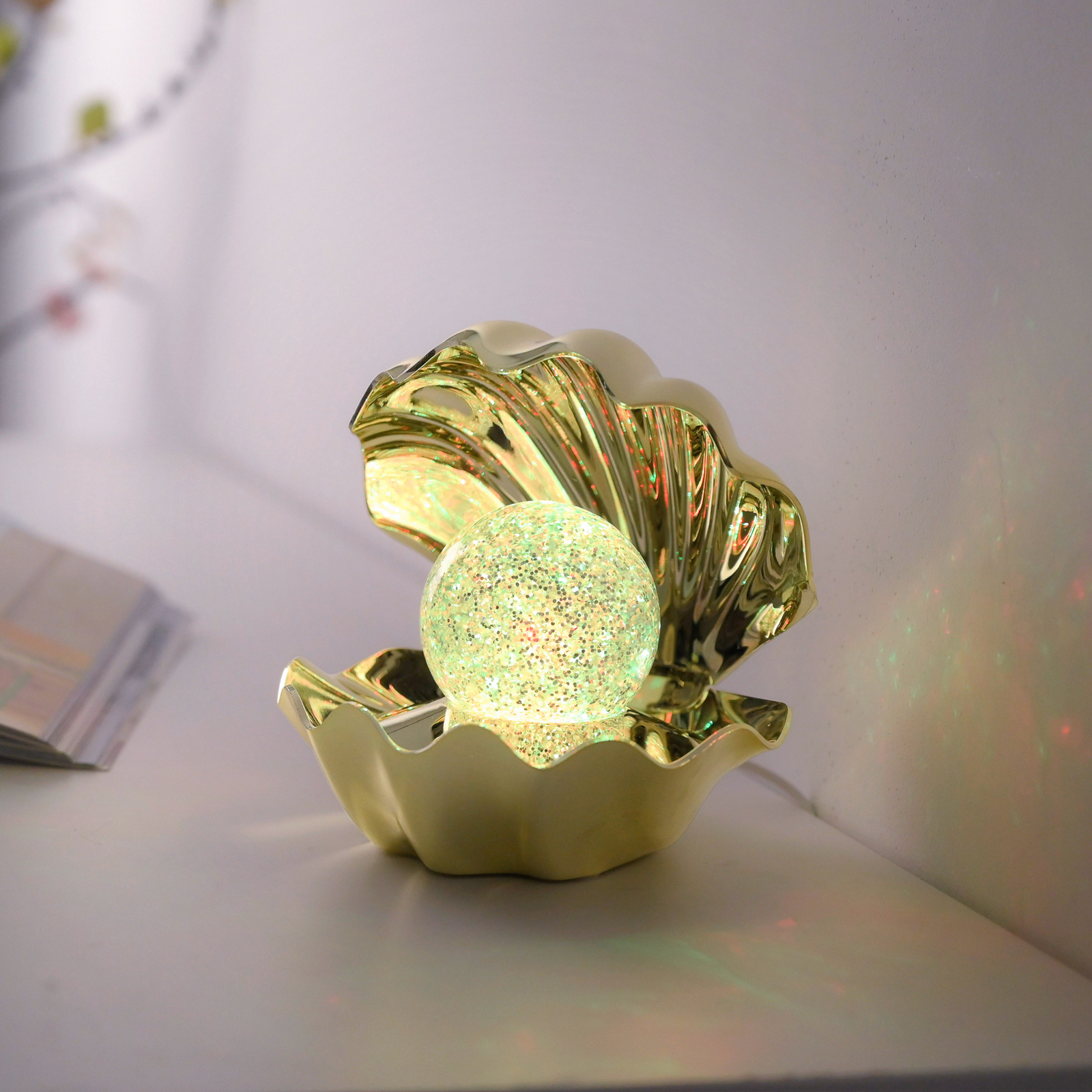 LED-laualamp Arielle, kuldne, patareitoitega või USB-C-ga, RGB LED-laualamp Arielle, kuldne, patareitoitega või USB-C-ga, RGB