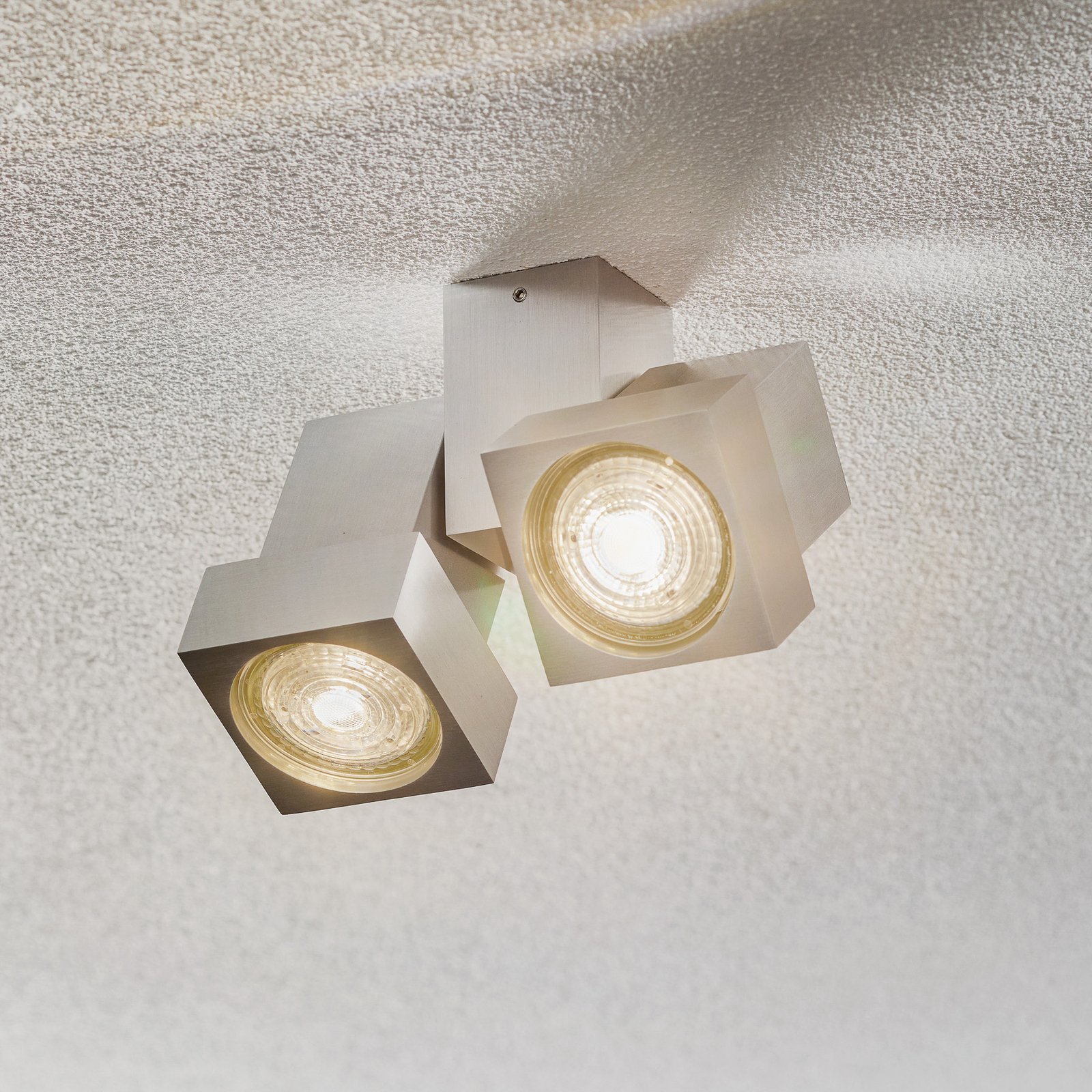 STYLE Q ceiling or wall spotlight 2-bulb aluminium