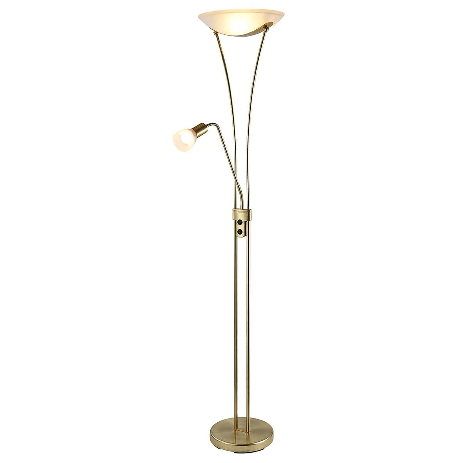 Felicia Floor Lamp Brass/White - Lindby