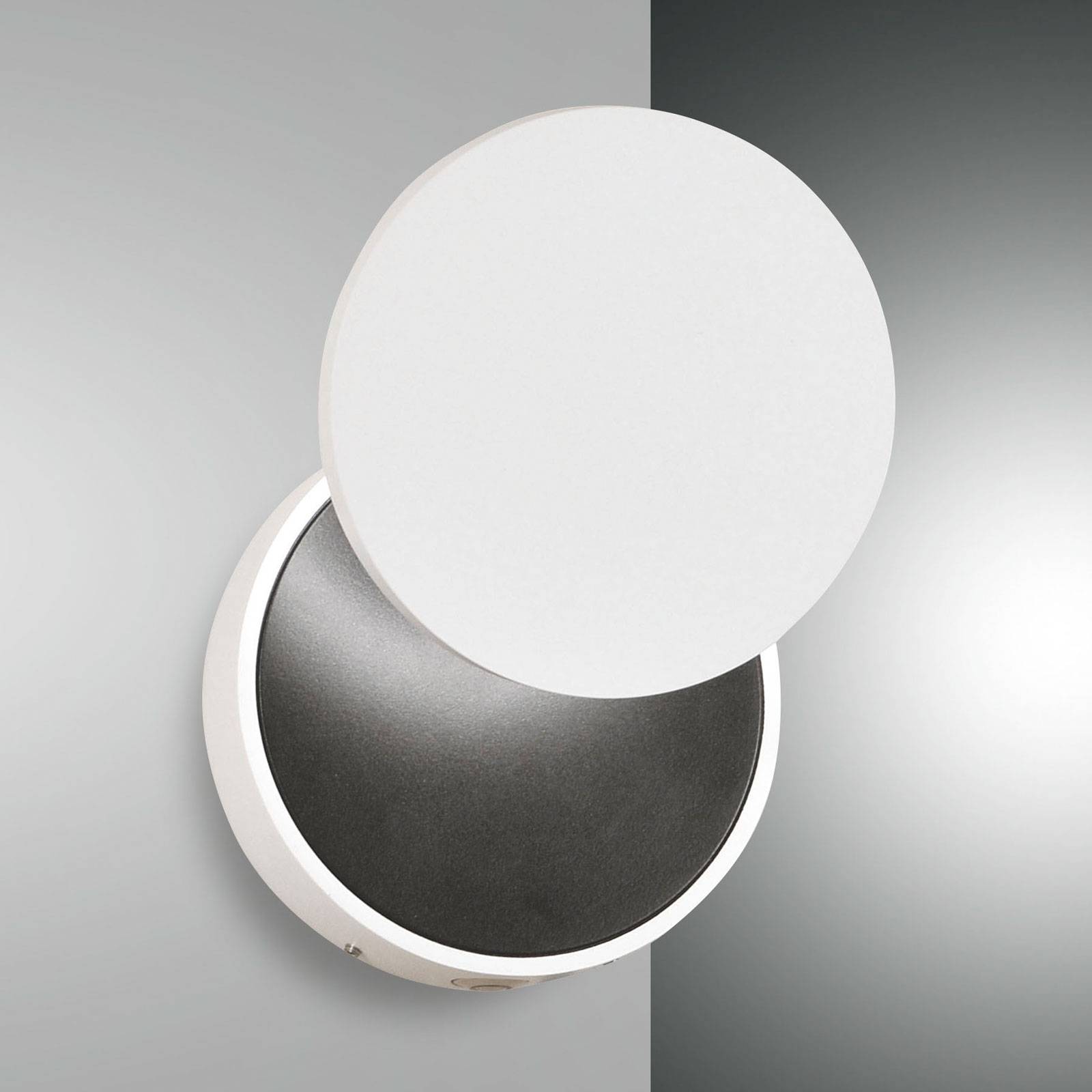 Fabas Luce LED-vägglampa Ara med lässpot vit-svart