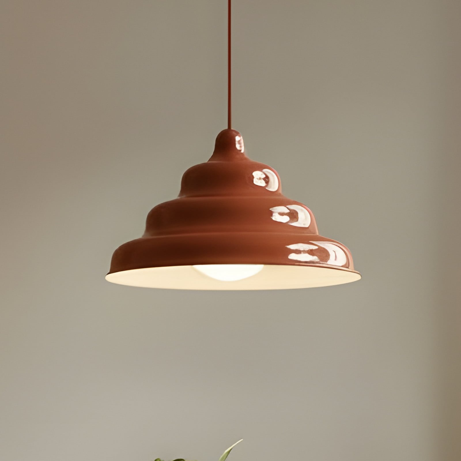 ALDEX Lampă suspendată Fala roșie Ø 23 cm sticlă - Camera de zi / sufragerie - Scandinavă - roșu - Metal