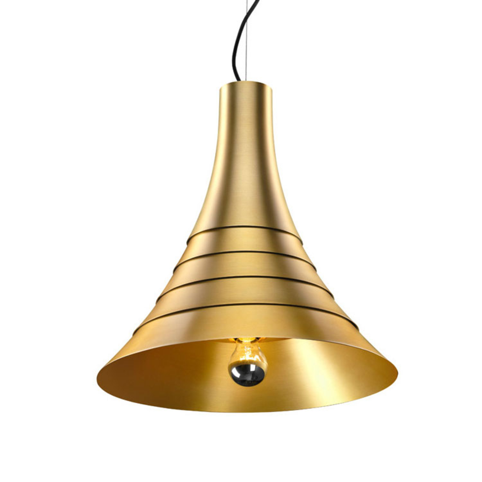 SLV Bato 45 hanging light E27 brass Ø cm, for Living / Dining Room, aluminium, steel, E27, 60 W, energy efficiency: A++, H: 46.3 cm