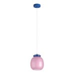 Hängeleuchte Berardelli, pink/blau, Ø 23 cm, Glas, E27