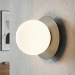 Væglampe Minerva, opal/beige, Ø 15 cm, glas/metal, E14