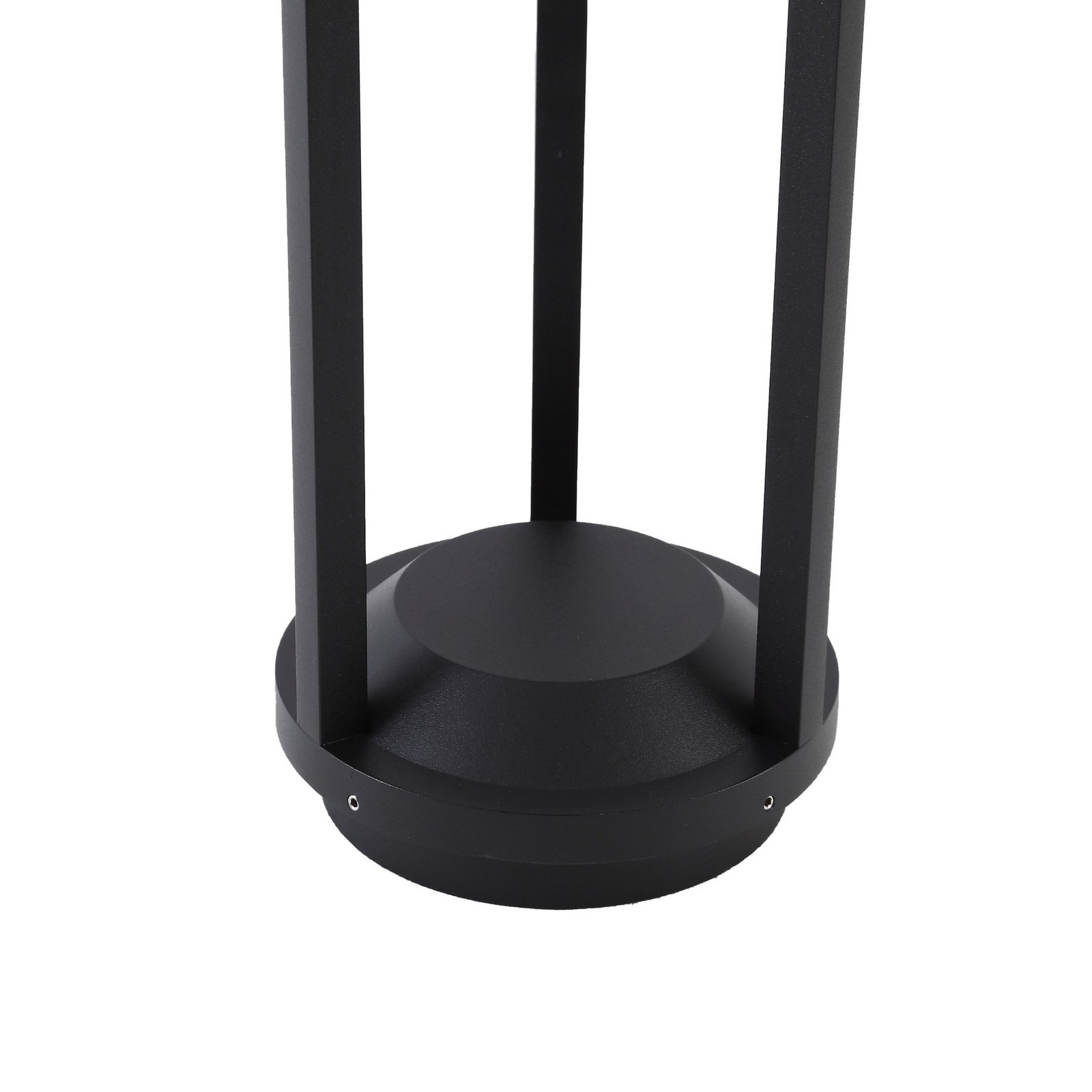 Lucande LED lampa solarna Nilea, Ø 16 cm, czarna, czujnik