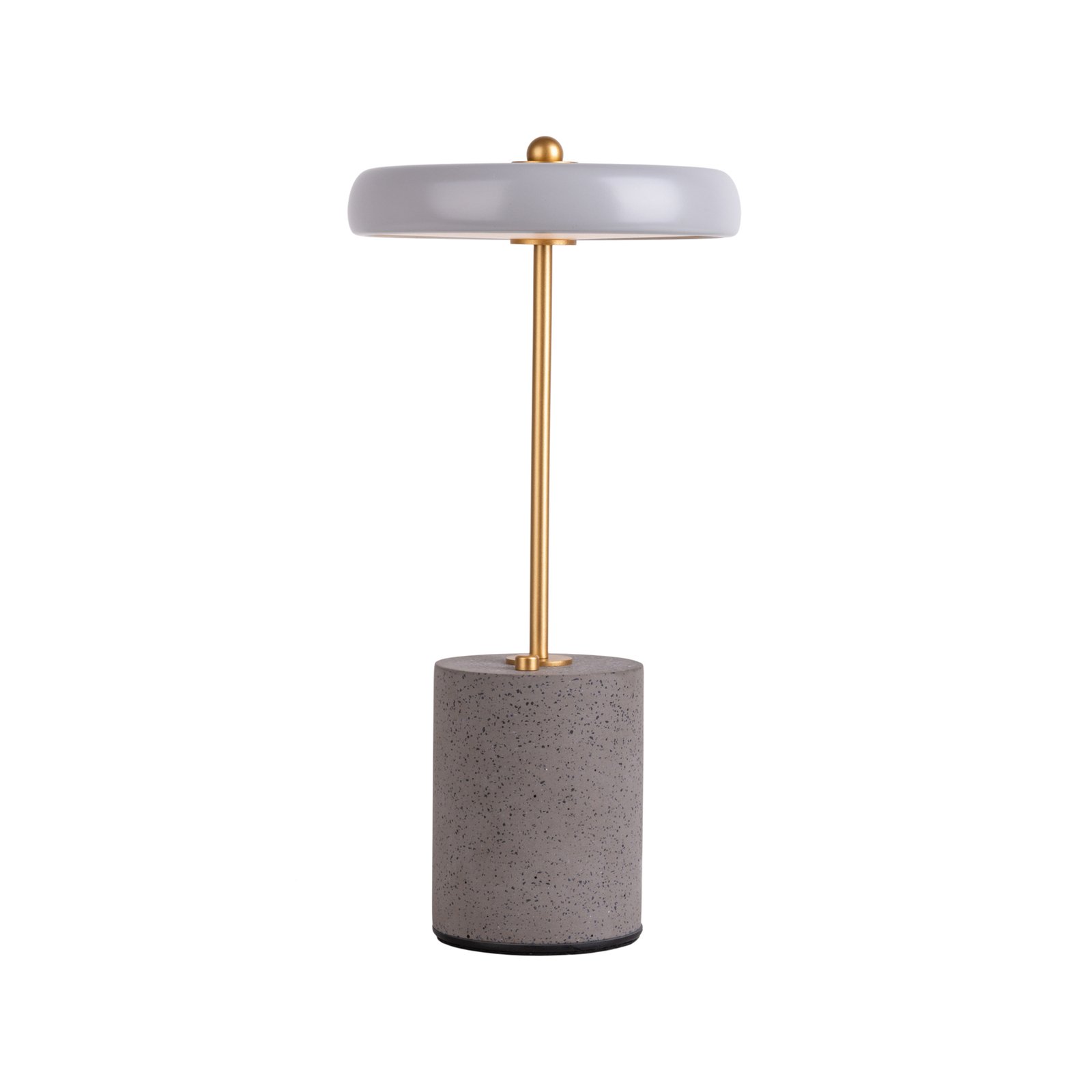 Lampe de table LED Seta, batterie, ciment, gris