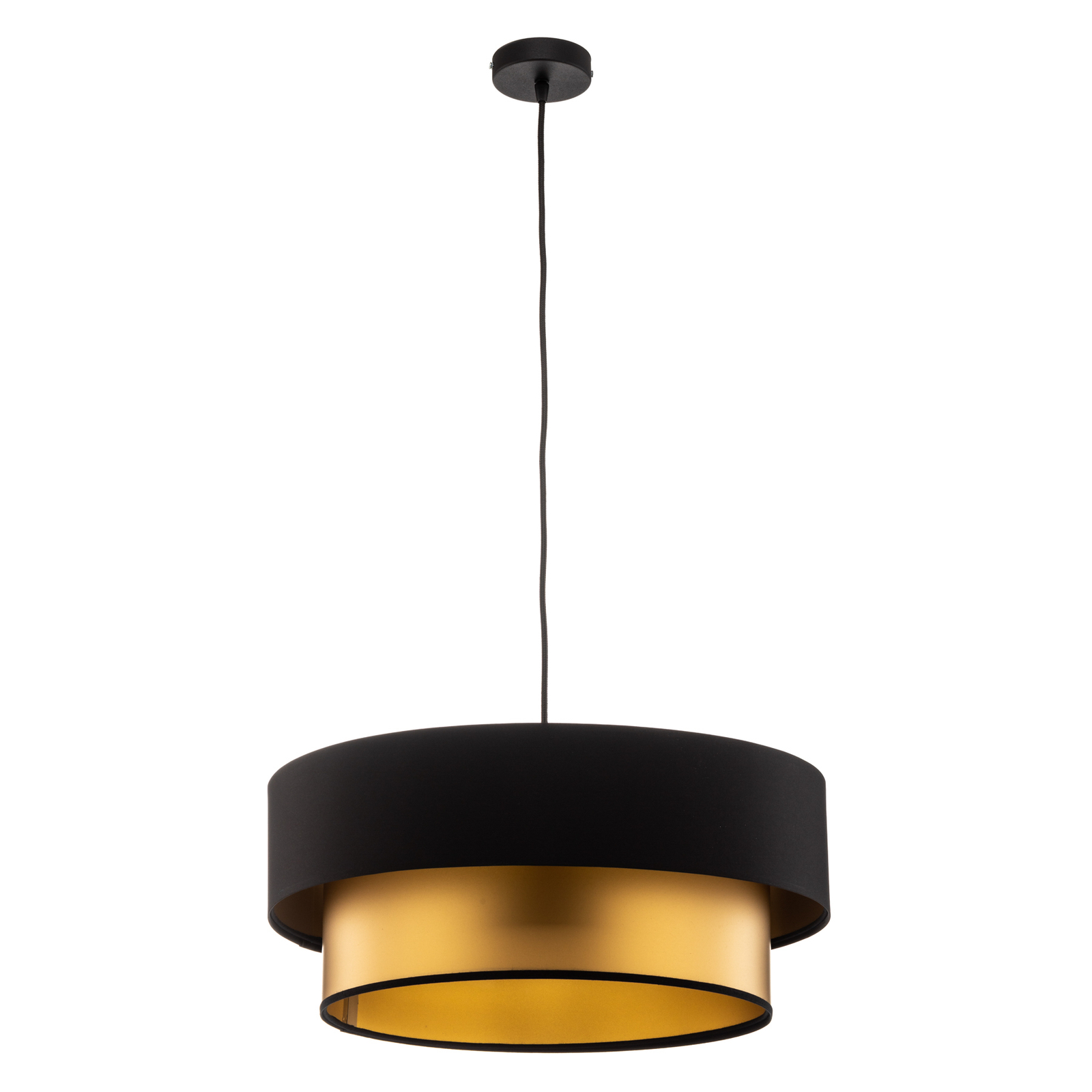 Hanglamp Dorina, zwart/goud Ø 50cm