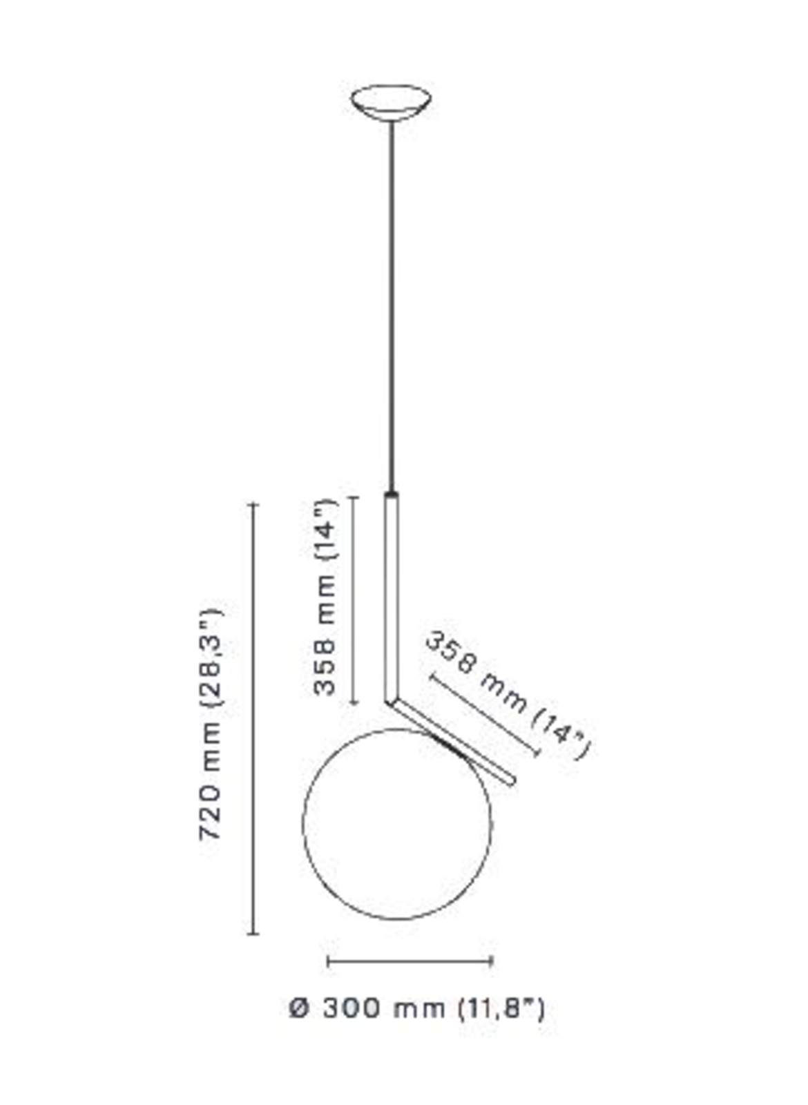 IC S2 Lustră Pendul Chrome - Flos