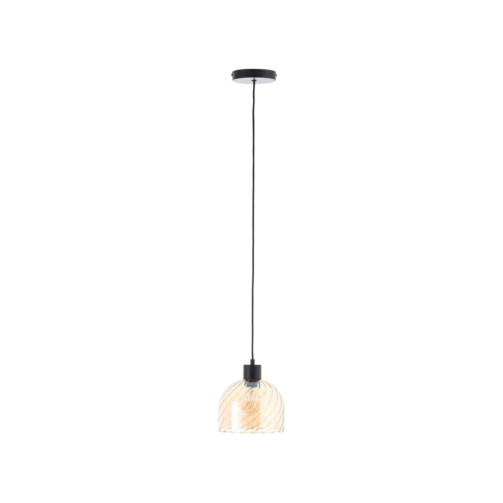 Hängelampe Casto, Ø 19 cm, bernstein, Glas