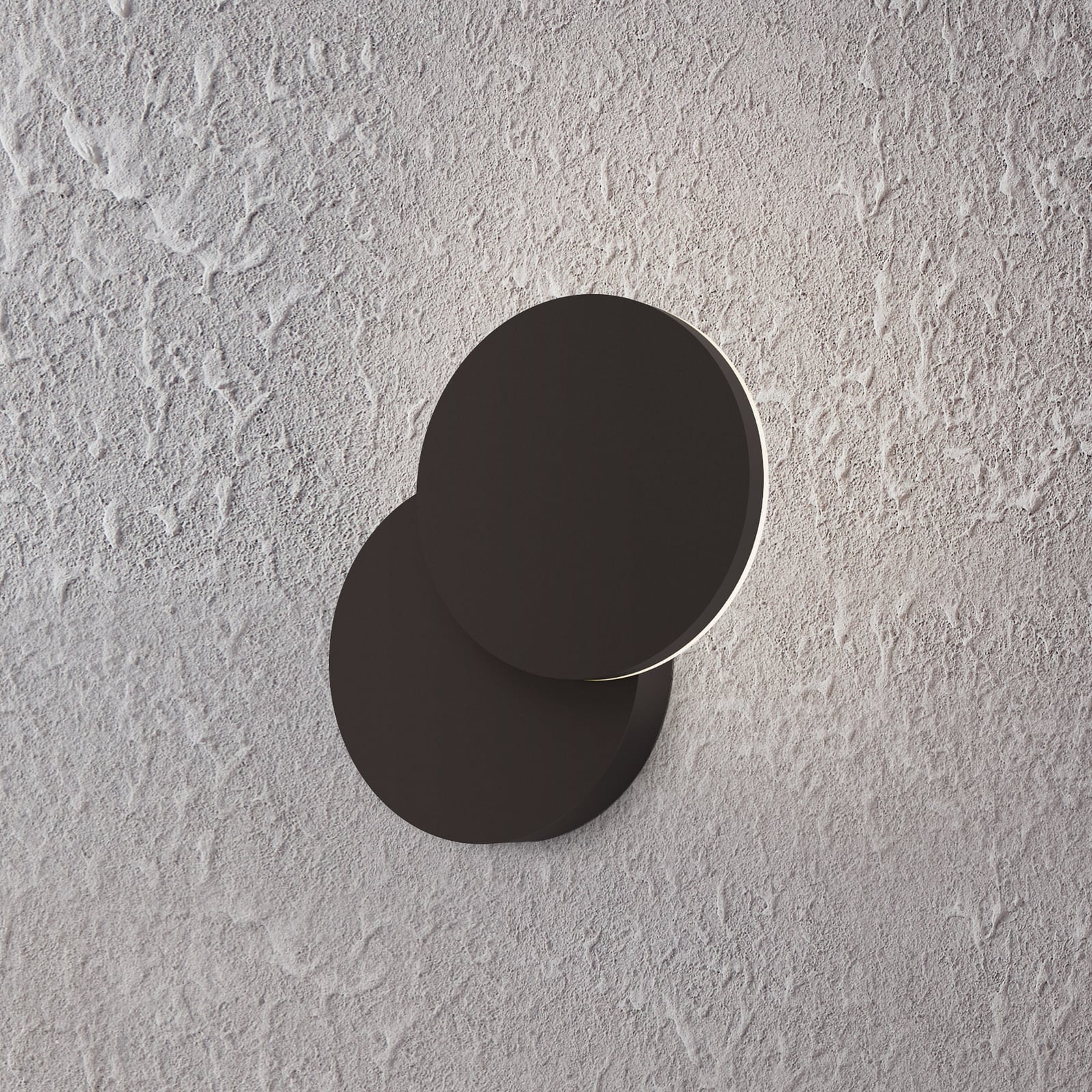 LED-utomhusvägglampa Pedersano, svart, Ø 14 cm, metall