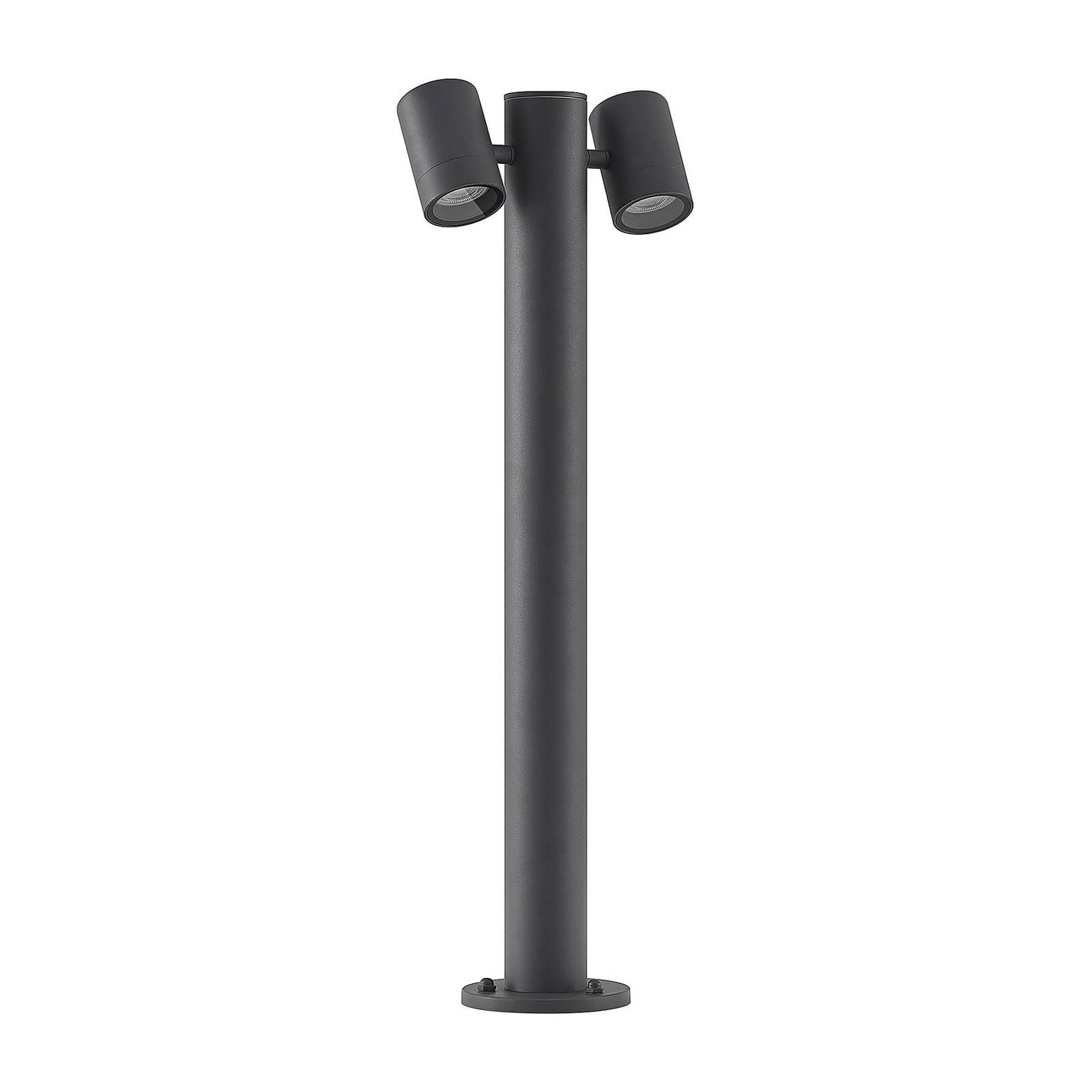 Lucande Maloney bollard light, two-bulb, 75 cm, die-cast aluminium, GU10, 5 W, W: 24.7 cm, H: 75 cm