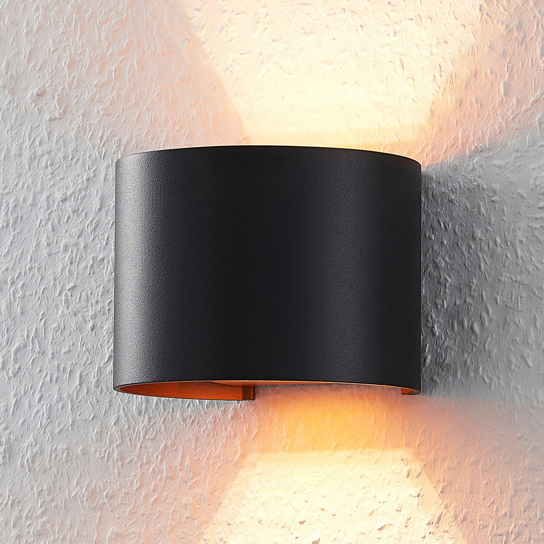 Arcchio Black-golden LED wall light Zuzana, G9, for Living / Dining Room, aluminium, metal, G9, 3 W, energy efficiency: A+, W: 13 cm, H: 9.7 cm