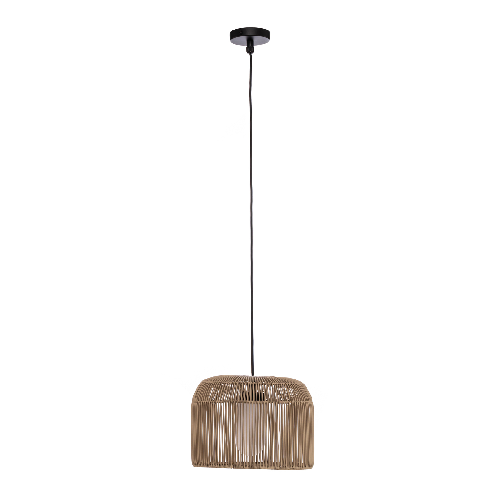 Lucande Solvindor outdoor hanging light, khaki, plastic, IP44