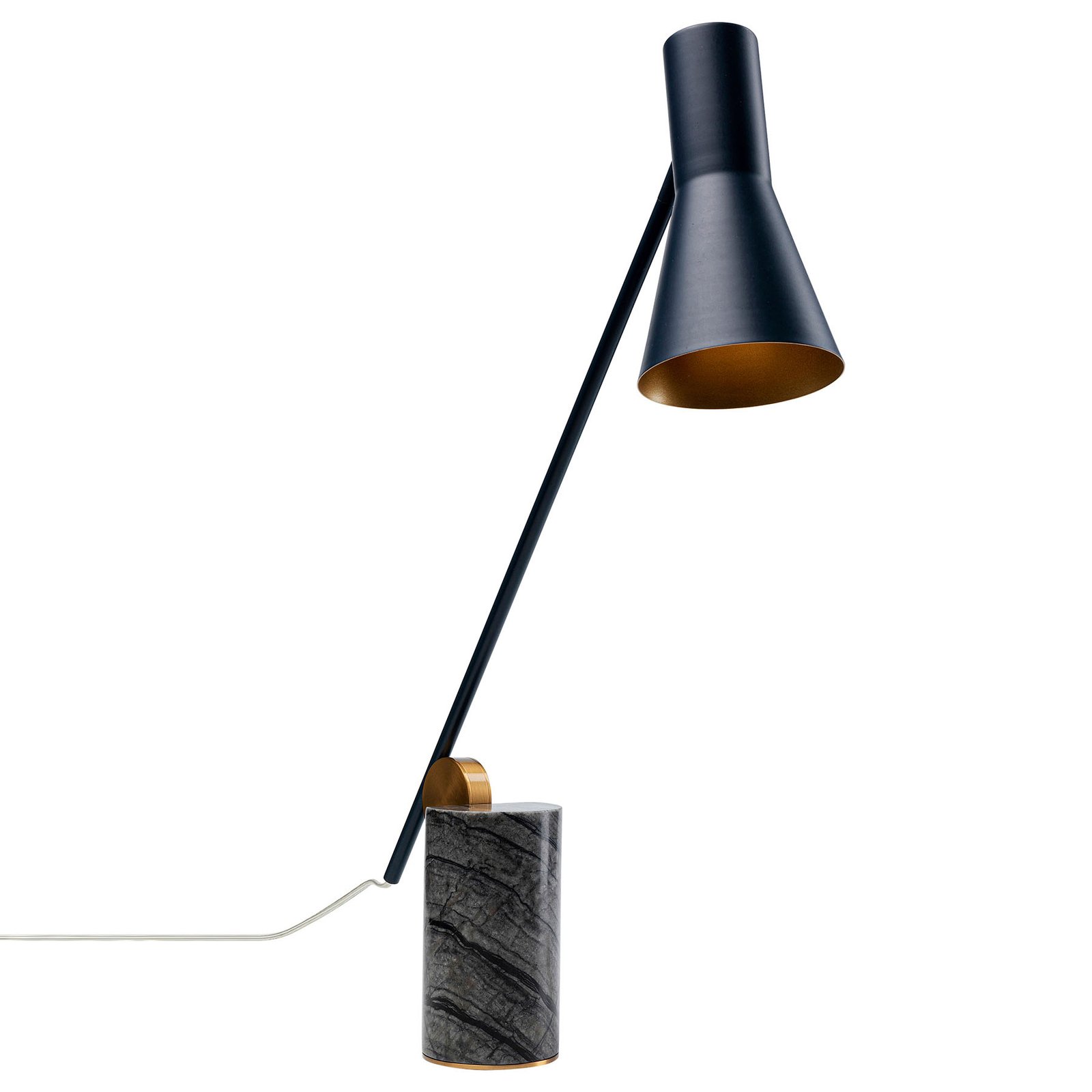Kare KARE Metro table lamp with marble base, for Living / Dining Room, steel, marble, E27, 60 W, energy efficiency: A++, W: 12.5 cm, H: 68 cm