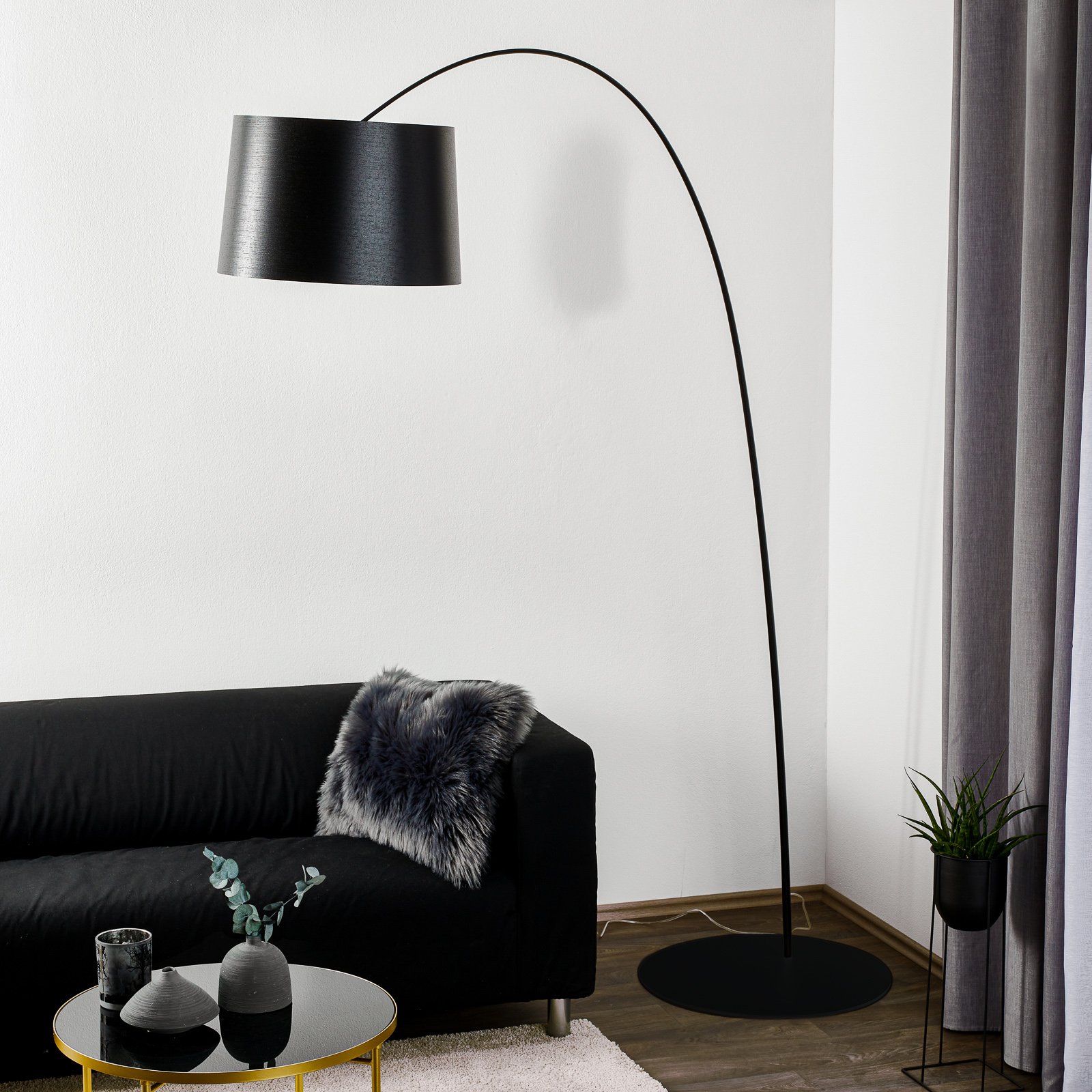 Twiggy Bogenleuchte mit Dimmer, schwarz - Foscarini