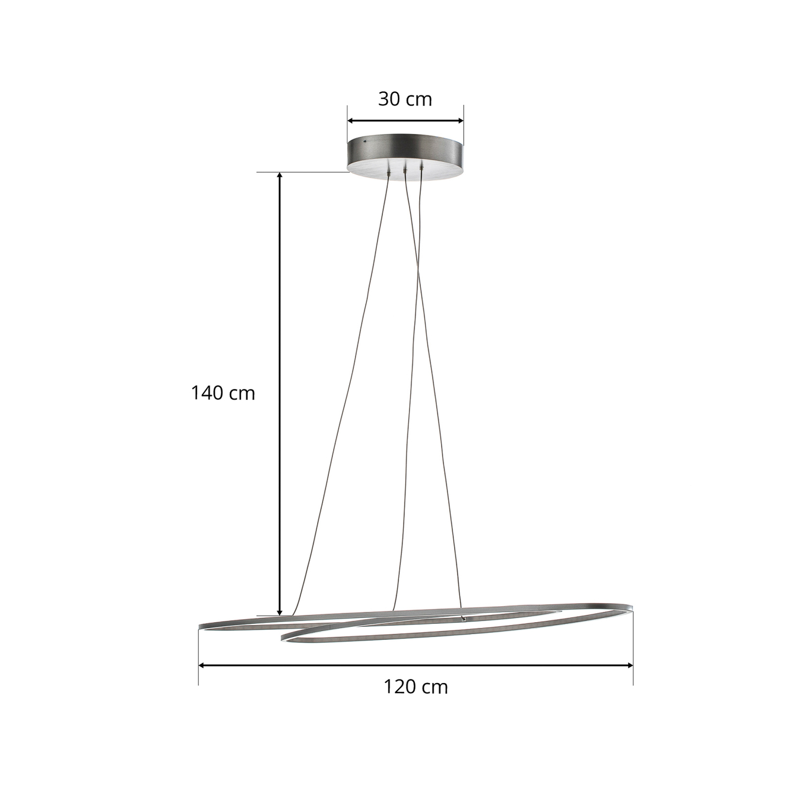 Bopp Flair - ovale LED-Hängeleuchte, alu