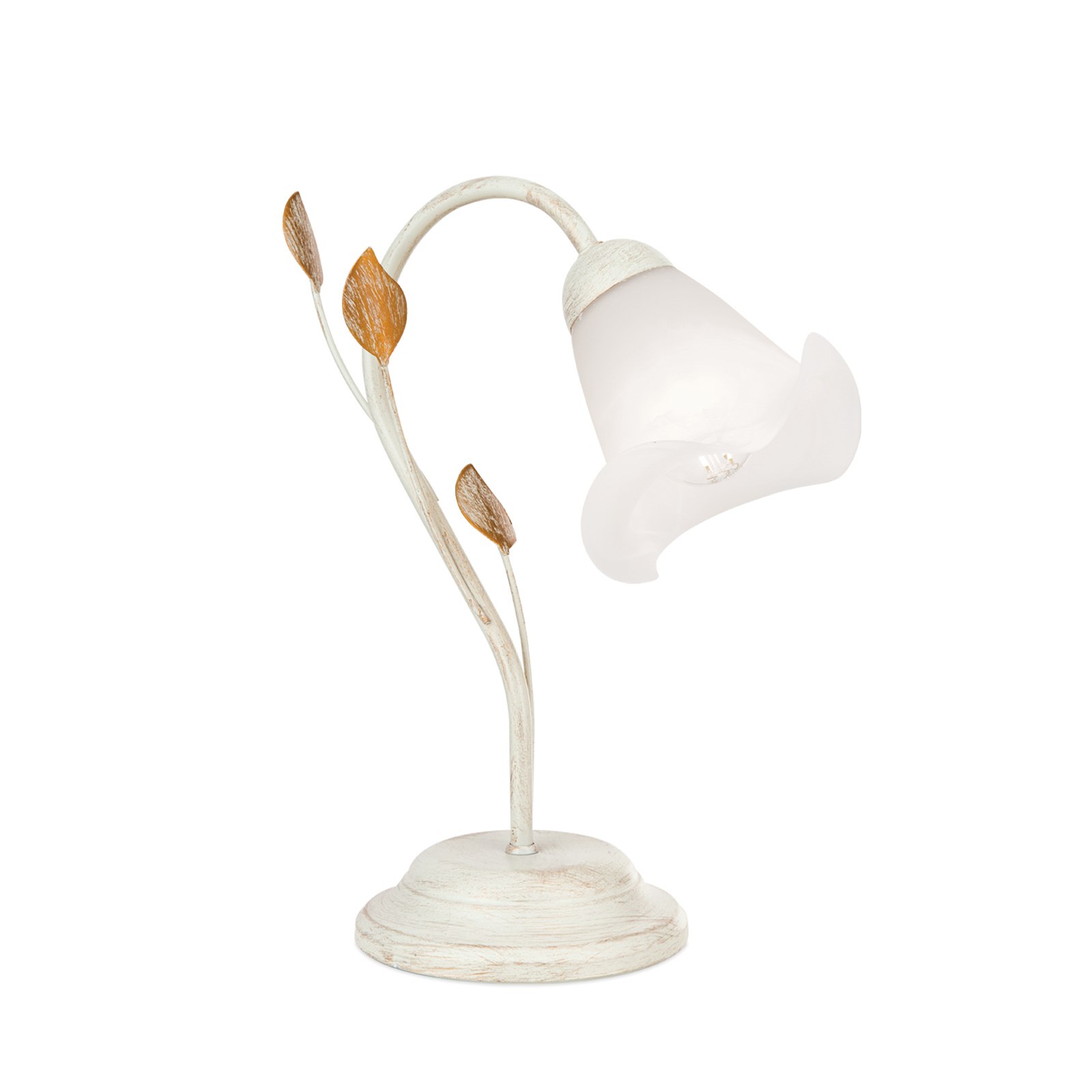 Sisi table lamp, Florentine style, ivory gold