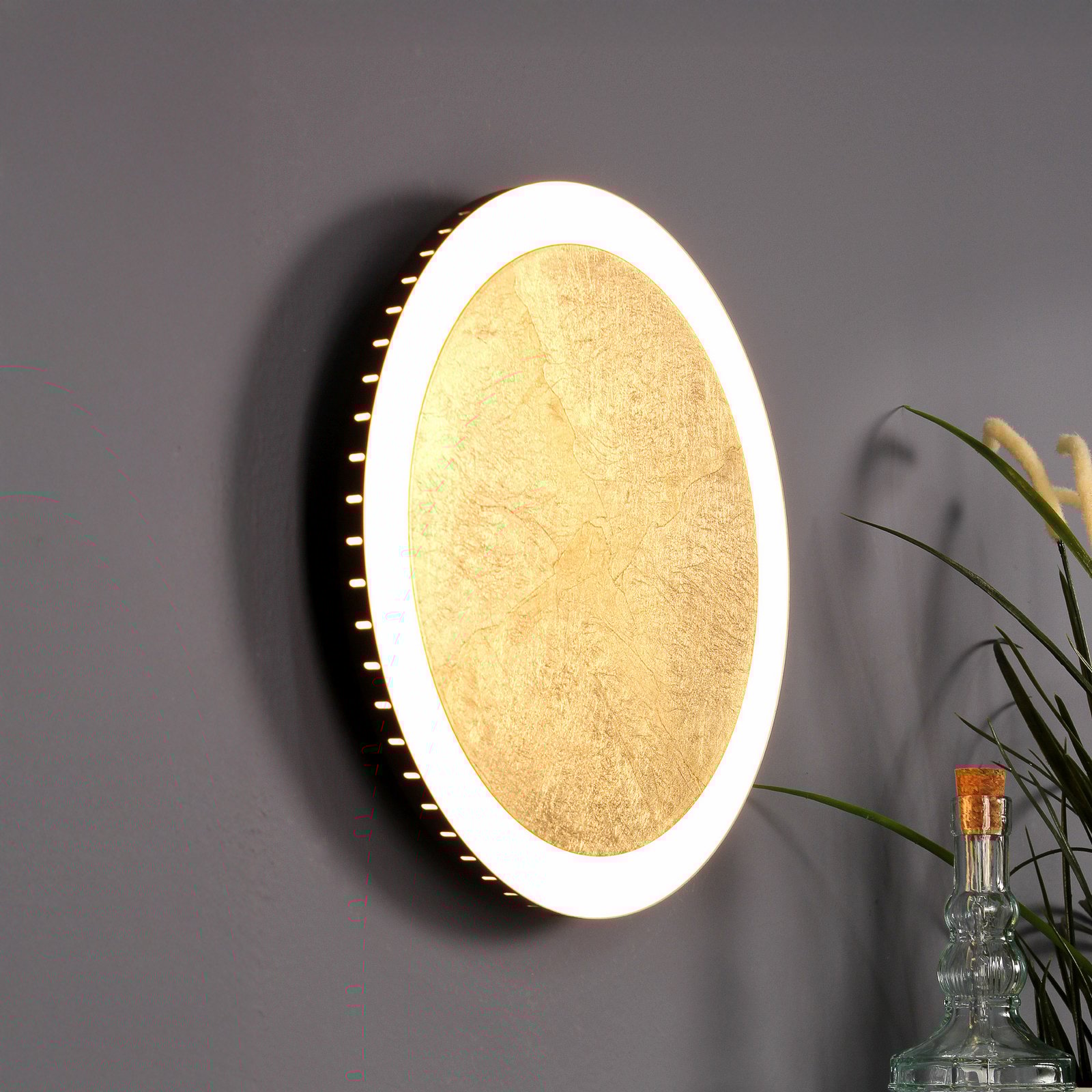 LED-Wandleuchte Moon gold
