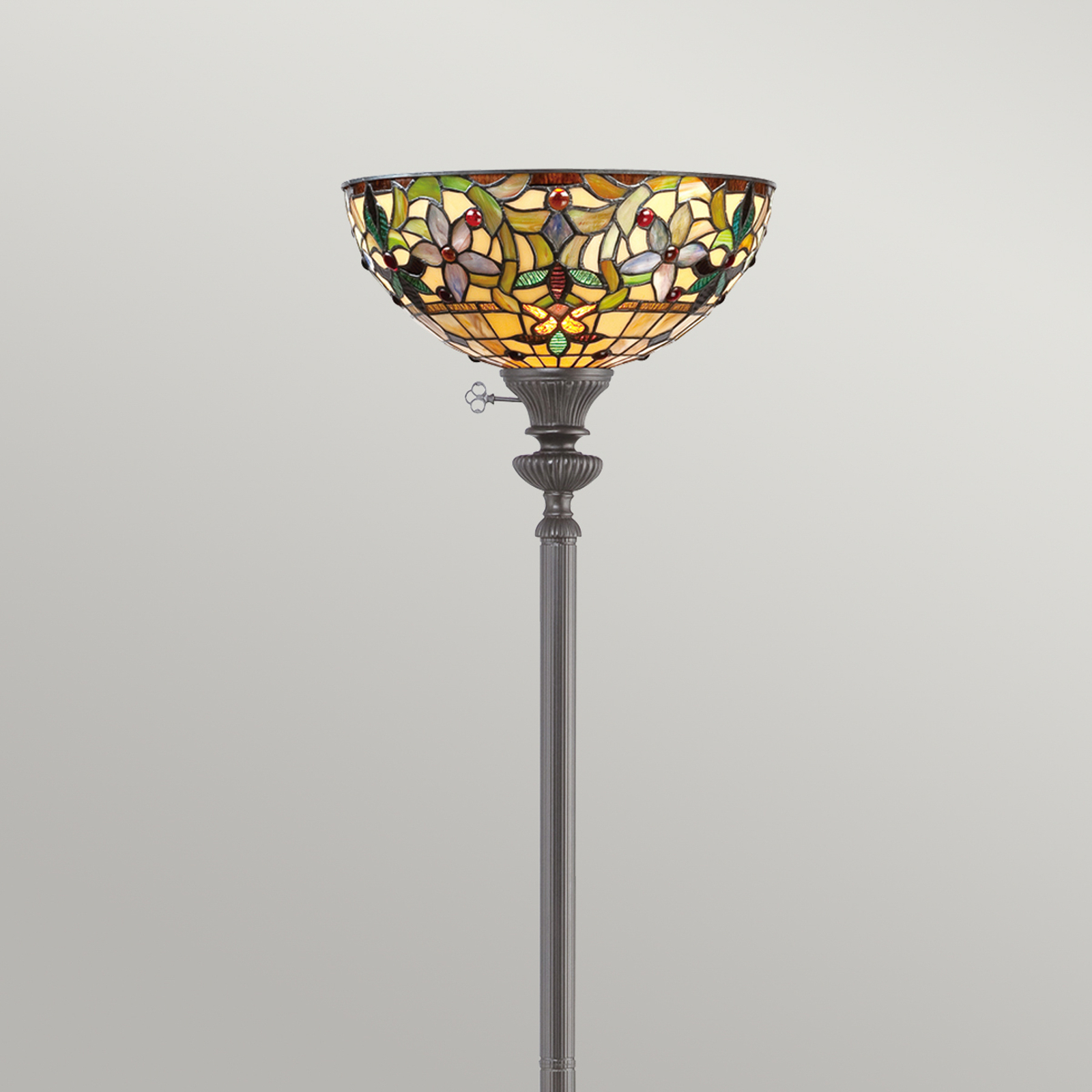 Kami uplighter, lampshade in a Tiffany design
