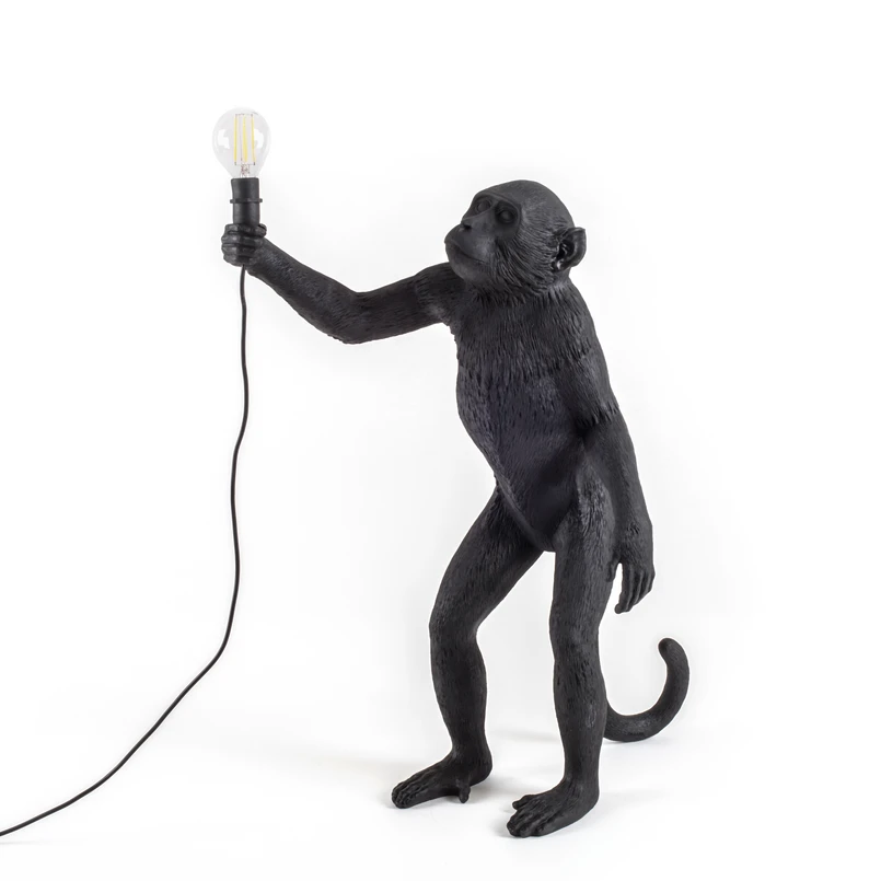 SELETTI – Monkey Standing Außen Tischleuchte Schwarz