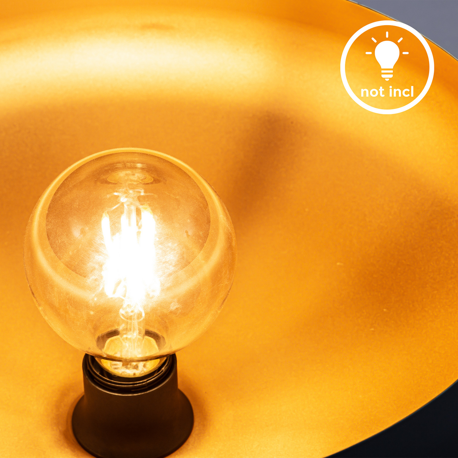 Plafondlamp Zoe, zwart-goud, metaal, E27 Plafondlamp Zoe, zwart-goud, metaal, E27